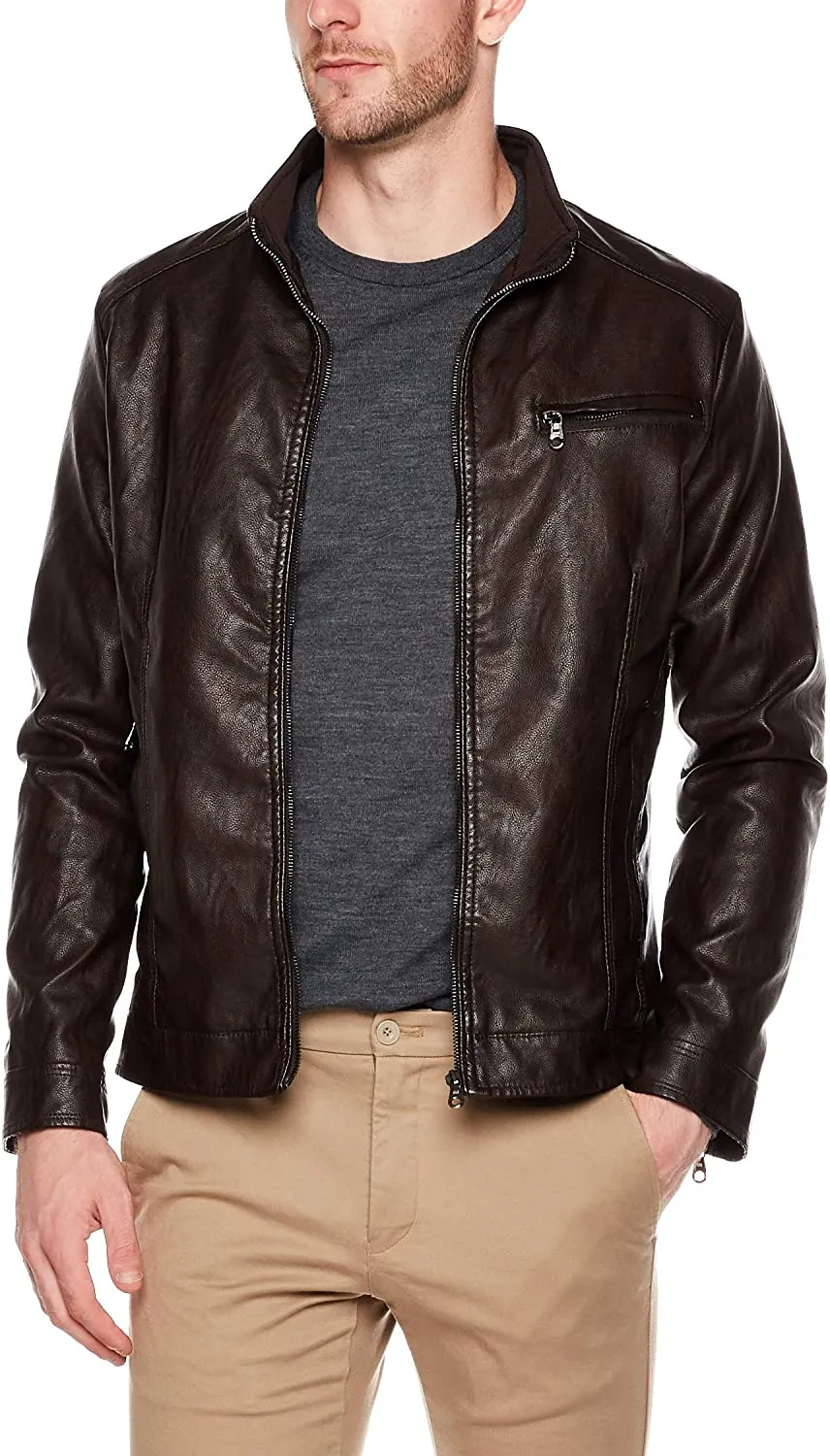 Slim Fit Sheepskin Leather Jacket Mens