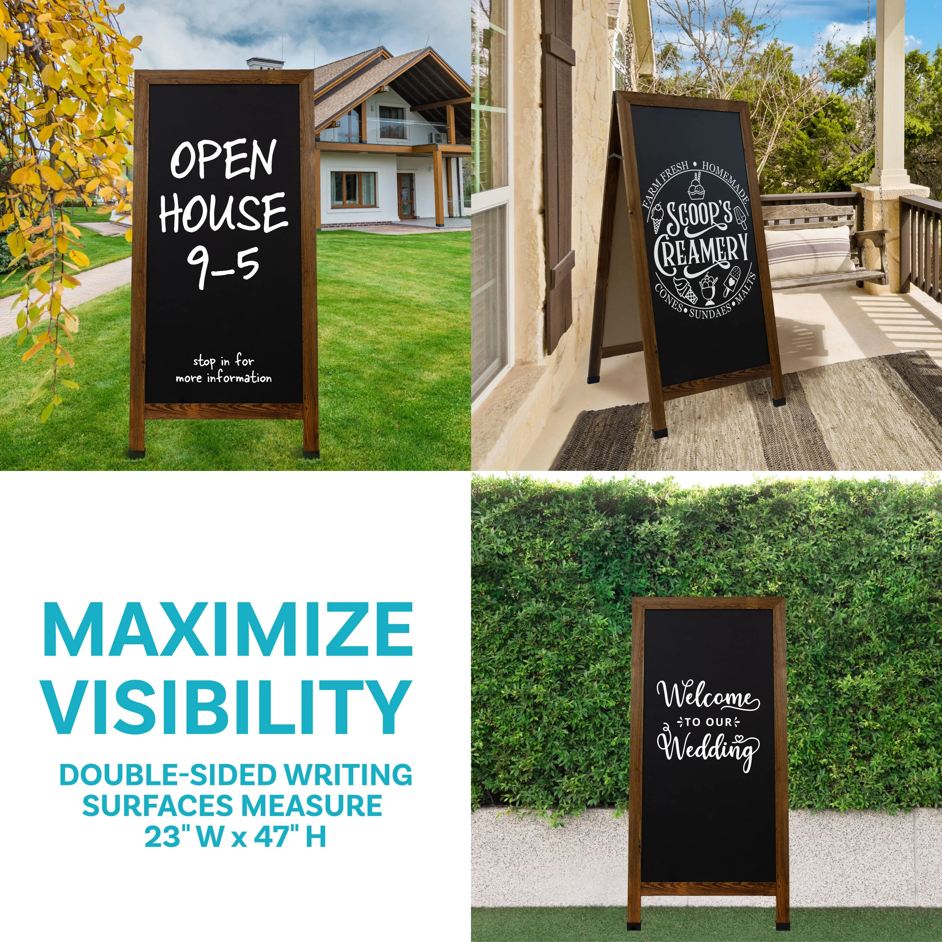 Sunnydaze 57" x 27" A-Frame Chalkboard Sign