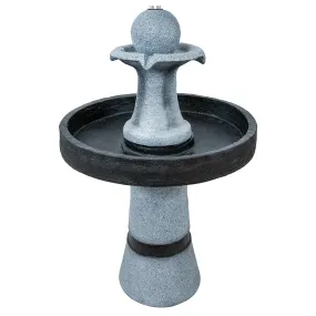 Sunnydaze Contemporary 2-Tone Outdoor Water Fountain with Light - 29.5"