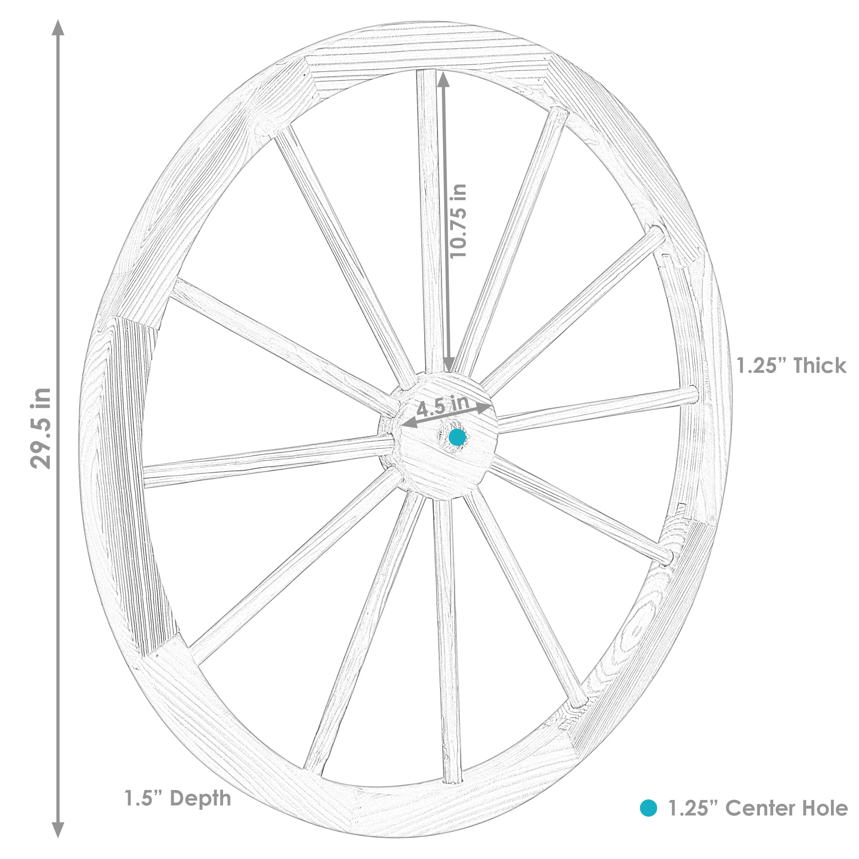 Sunnydaze Decorative Rustic Wooden Wagon Wheel