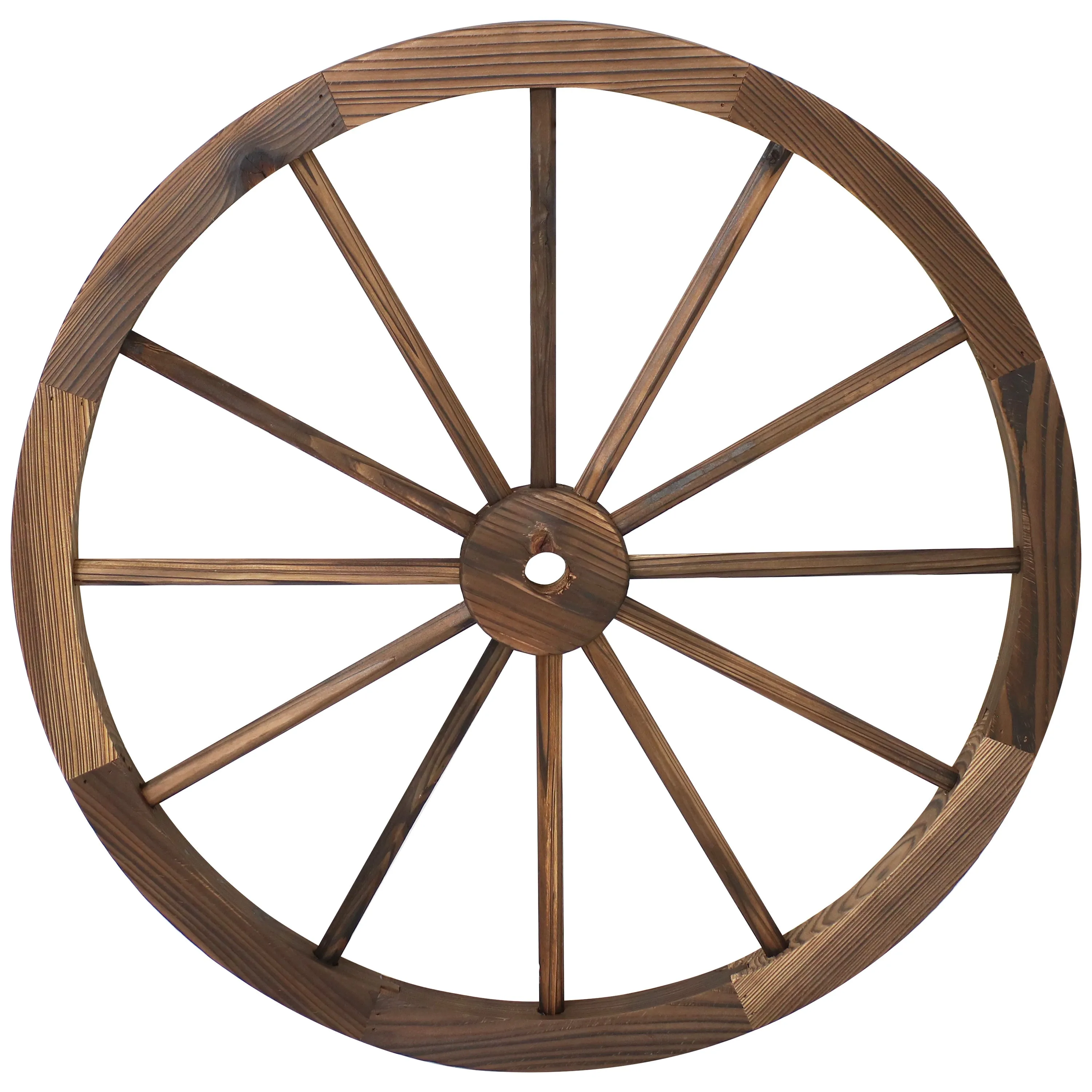 Sunnydaze Decorative Rustic Wooden Wagon Wheel