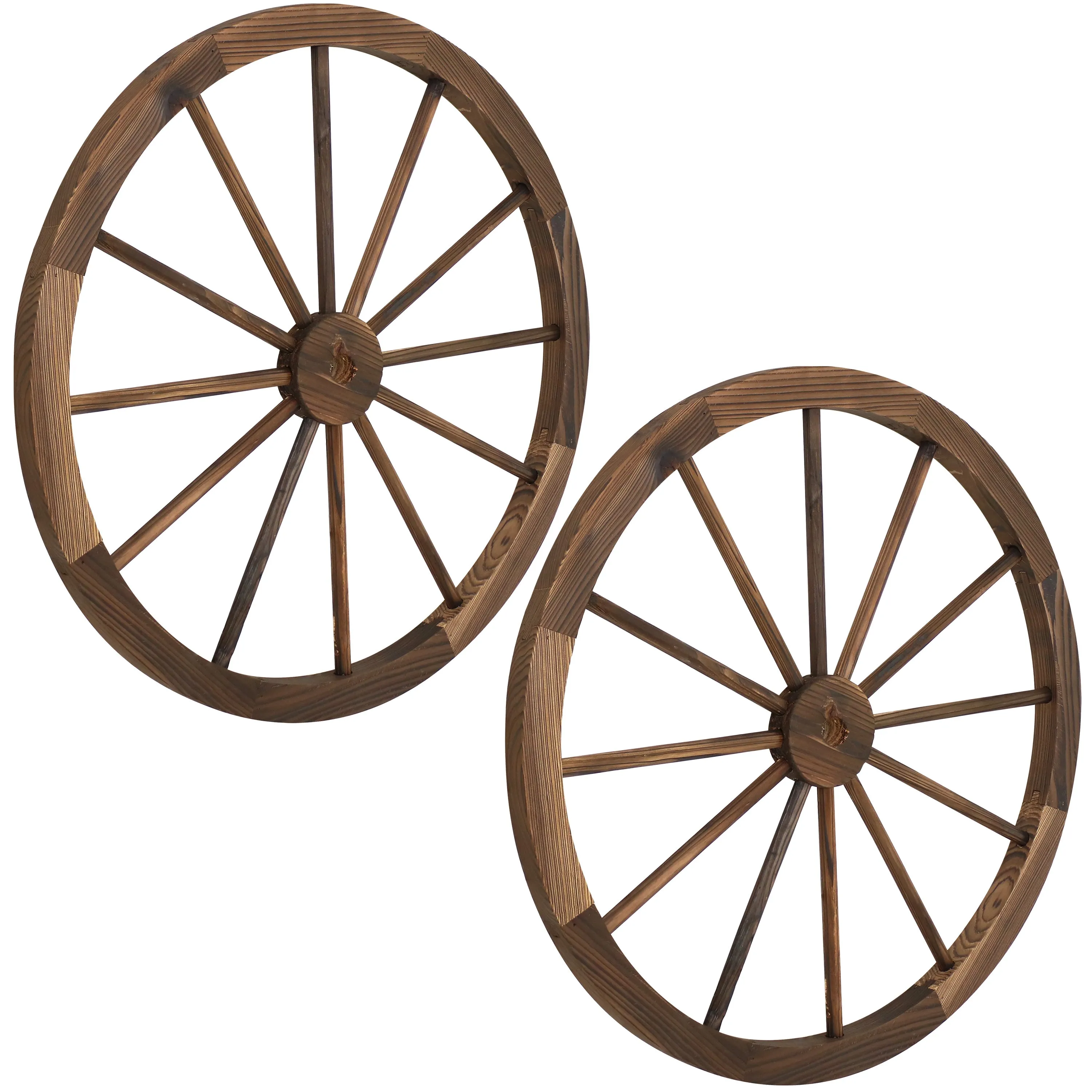 Sunnydaze Decorative Rustic Wooden Wagon Wheel