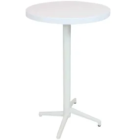 Sunnydaze Indoor/Outdoor All-Weather Round Foldable Bar Table - White