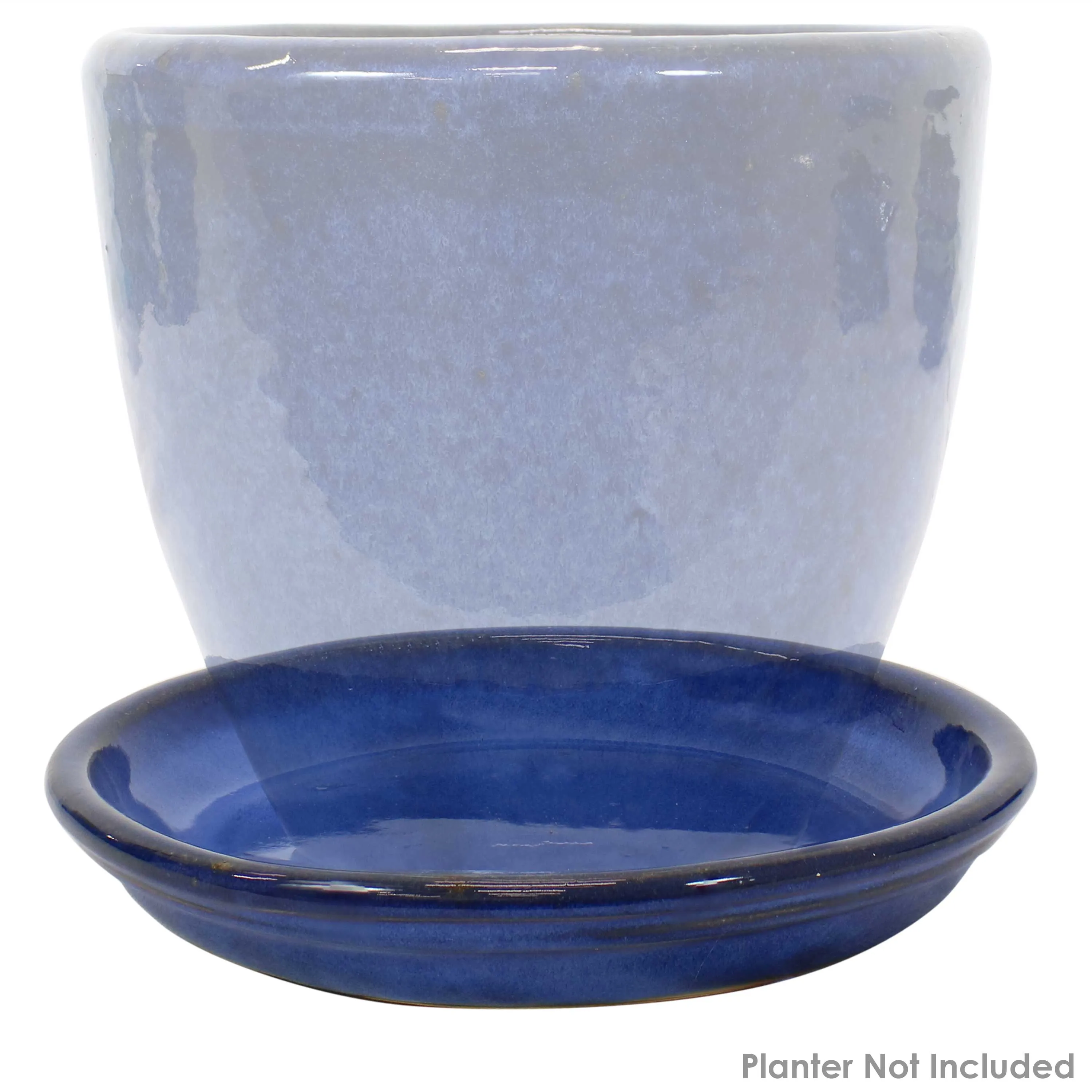 Sunnydaze Set of 4 Glazed Ceramic Planter Saucers