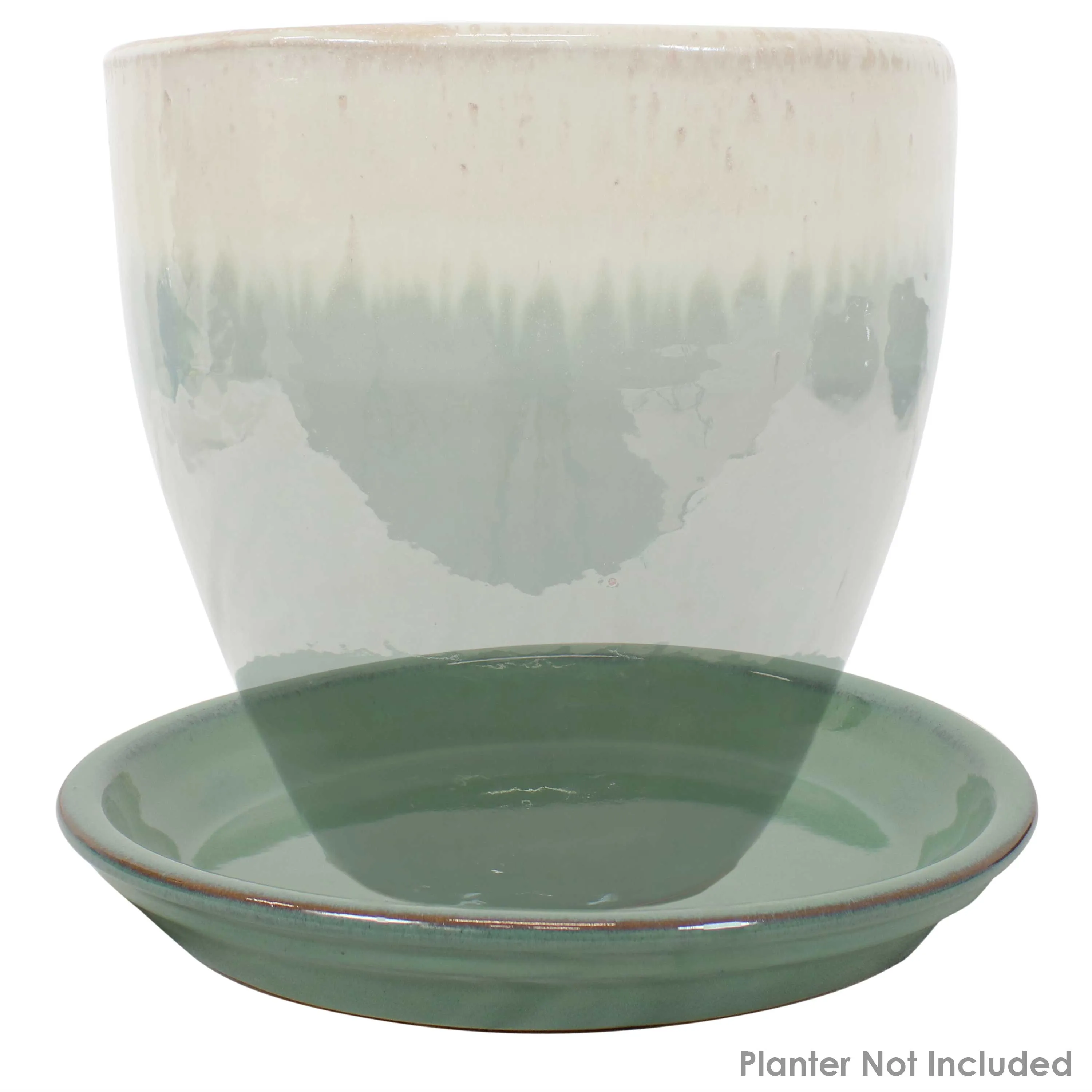 Sunnydaze Set of 4 Glazed Ceramic Planter Saucers