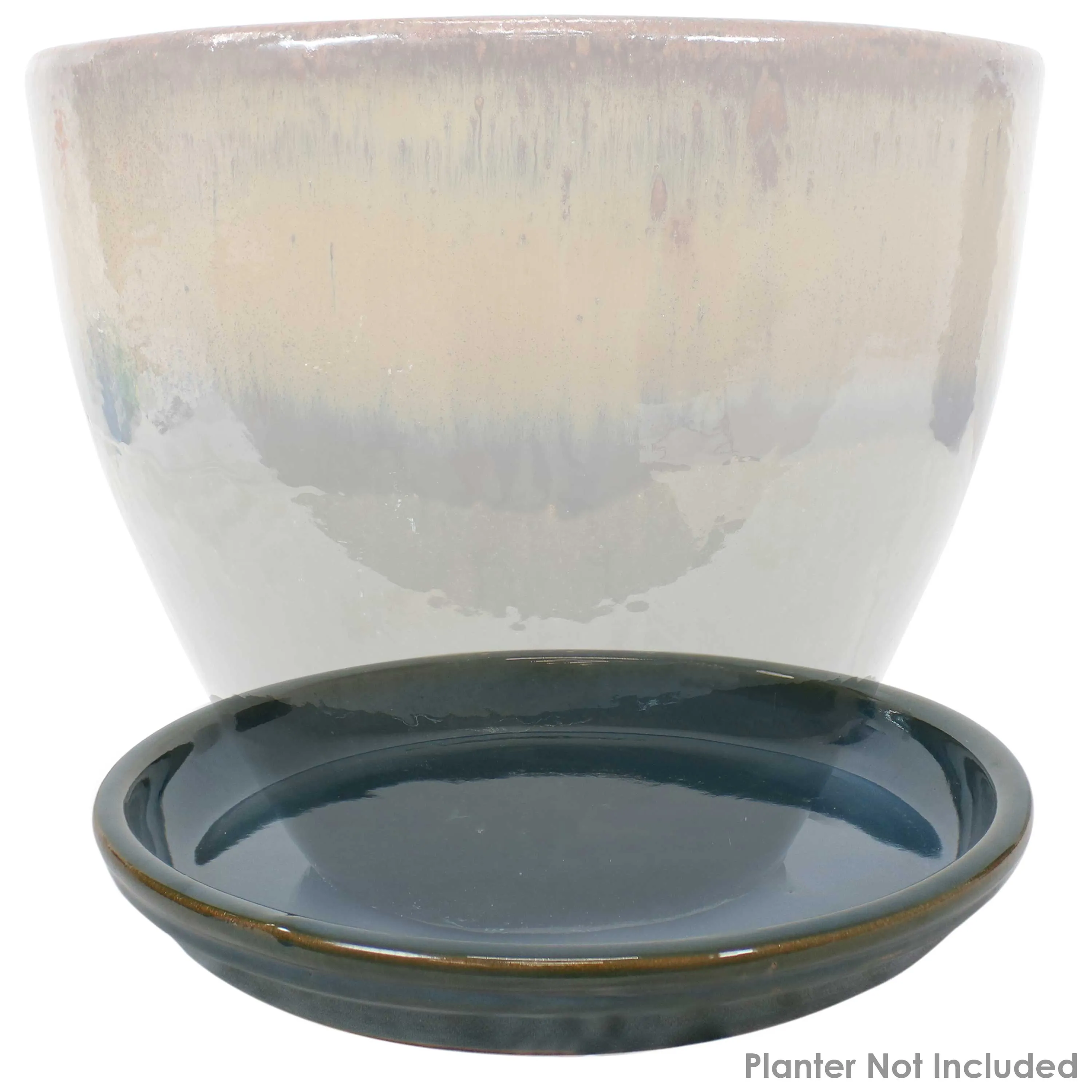 Sunnydaze Set of 4 Glazed Ceramic Planter Saucers