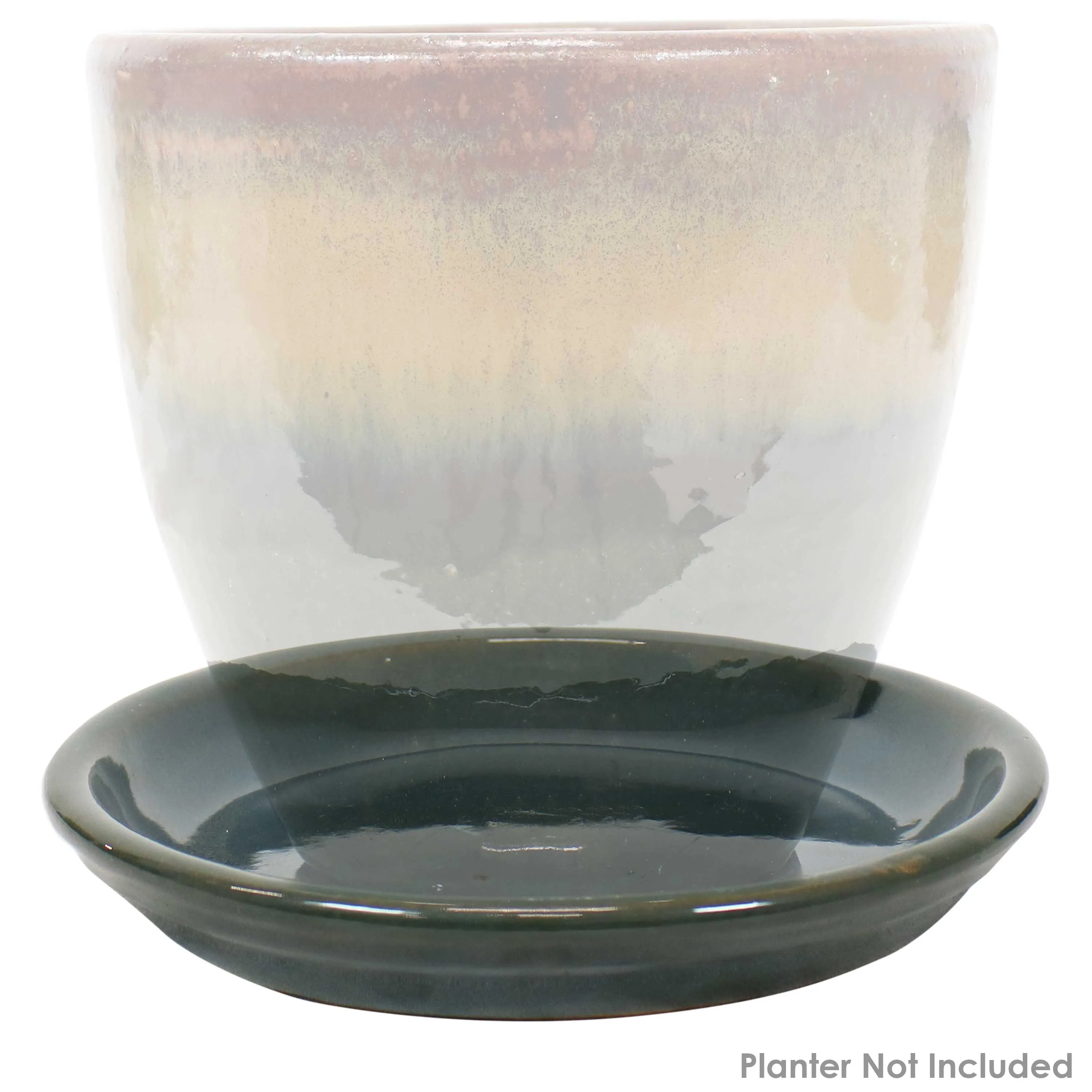 Sunnydaze Set of 4 Glazed Ceramic Planter Saucers