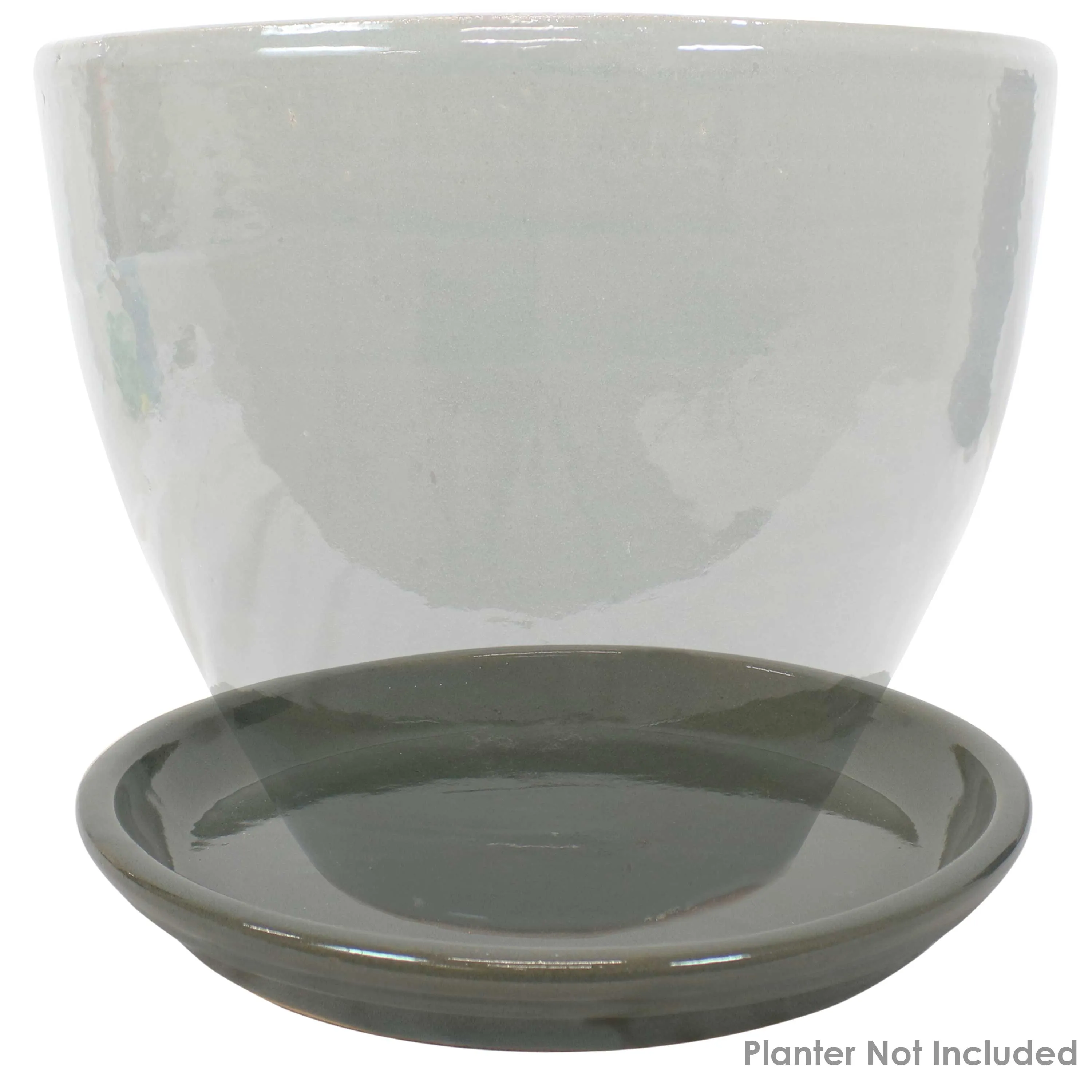 Sunnydaze Set of 4 Glazed Ceramic Planter Saucers