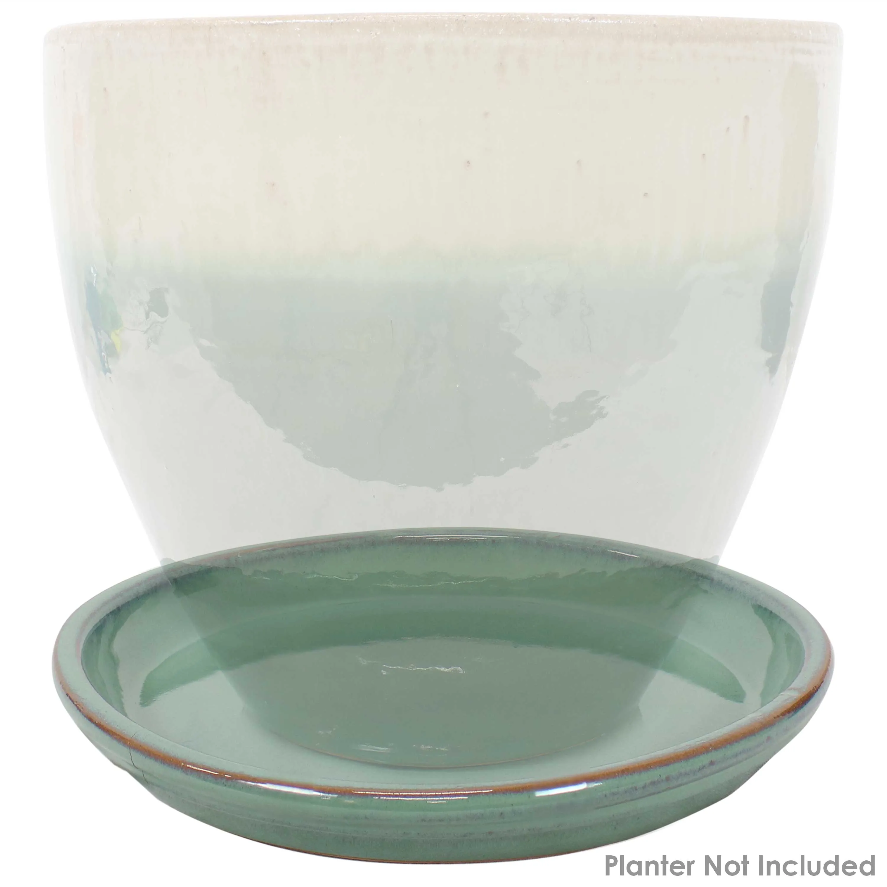 Sunnydaze Set of 4 Glazed Ceramic Planter Saucers