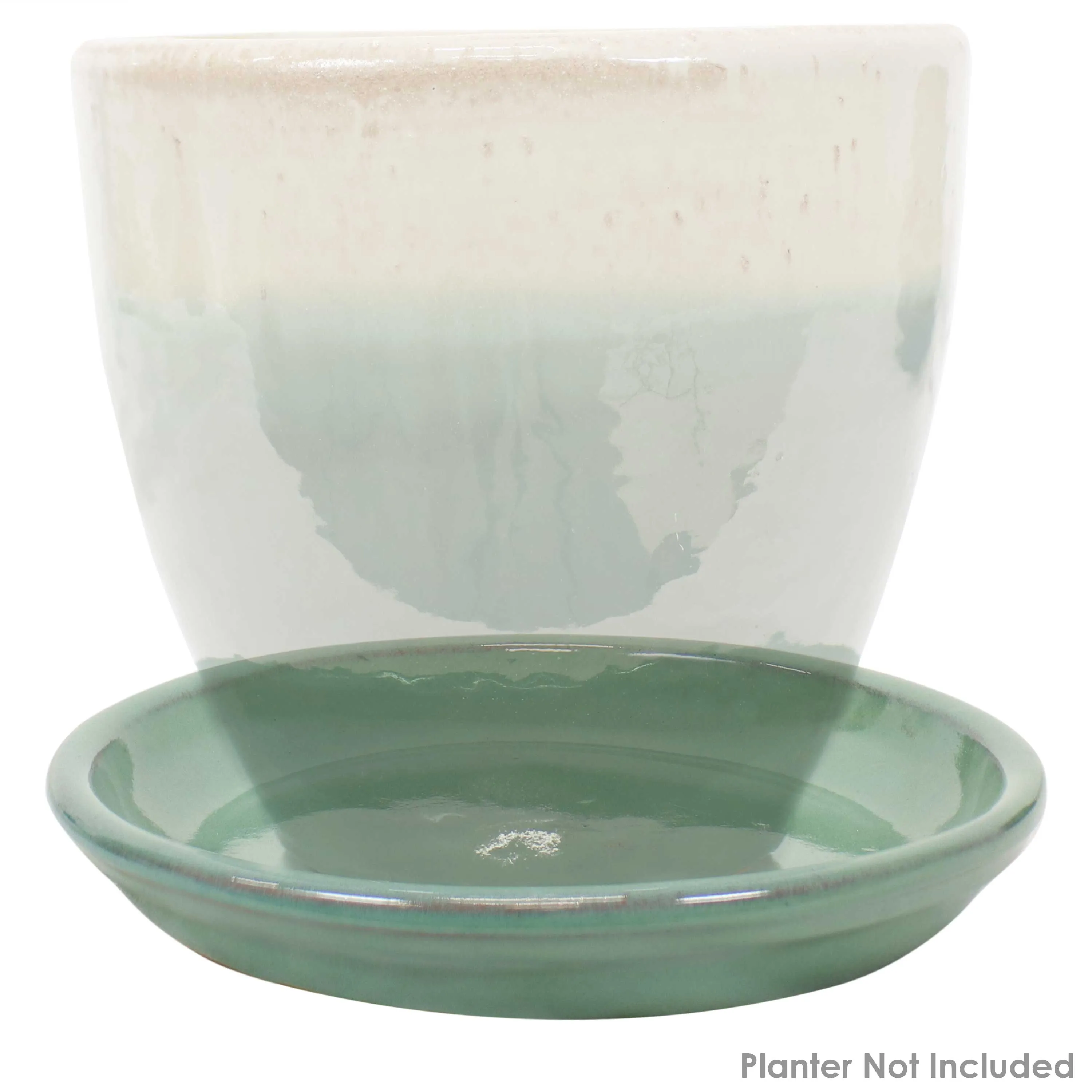 Sunnydaze Set of 4 Glazed Ceramic Planter Saucers