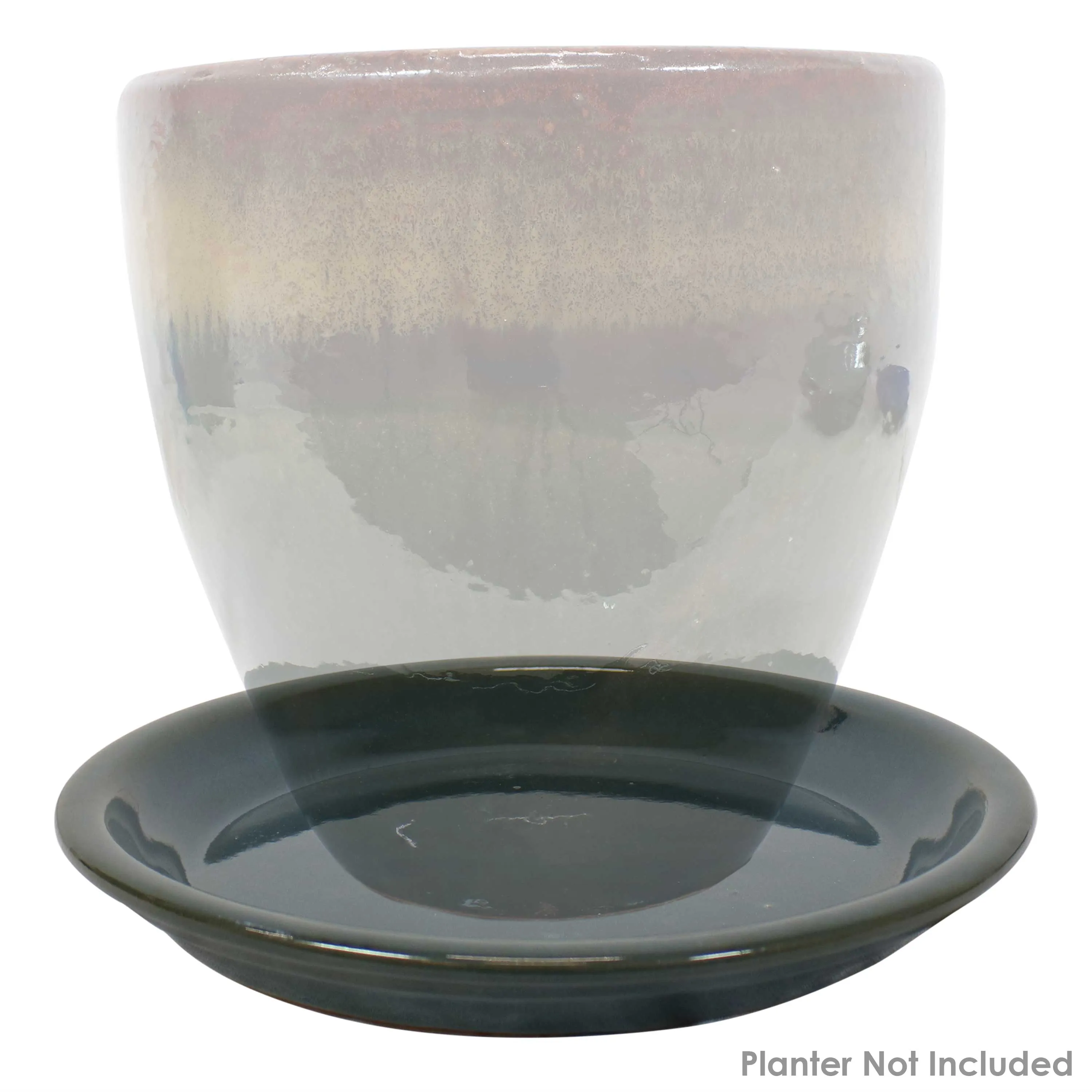 Sunnydaze Set of 4 Glazed Ceramic Planter Saucers