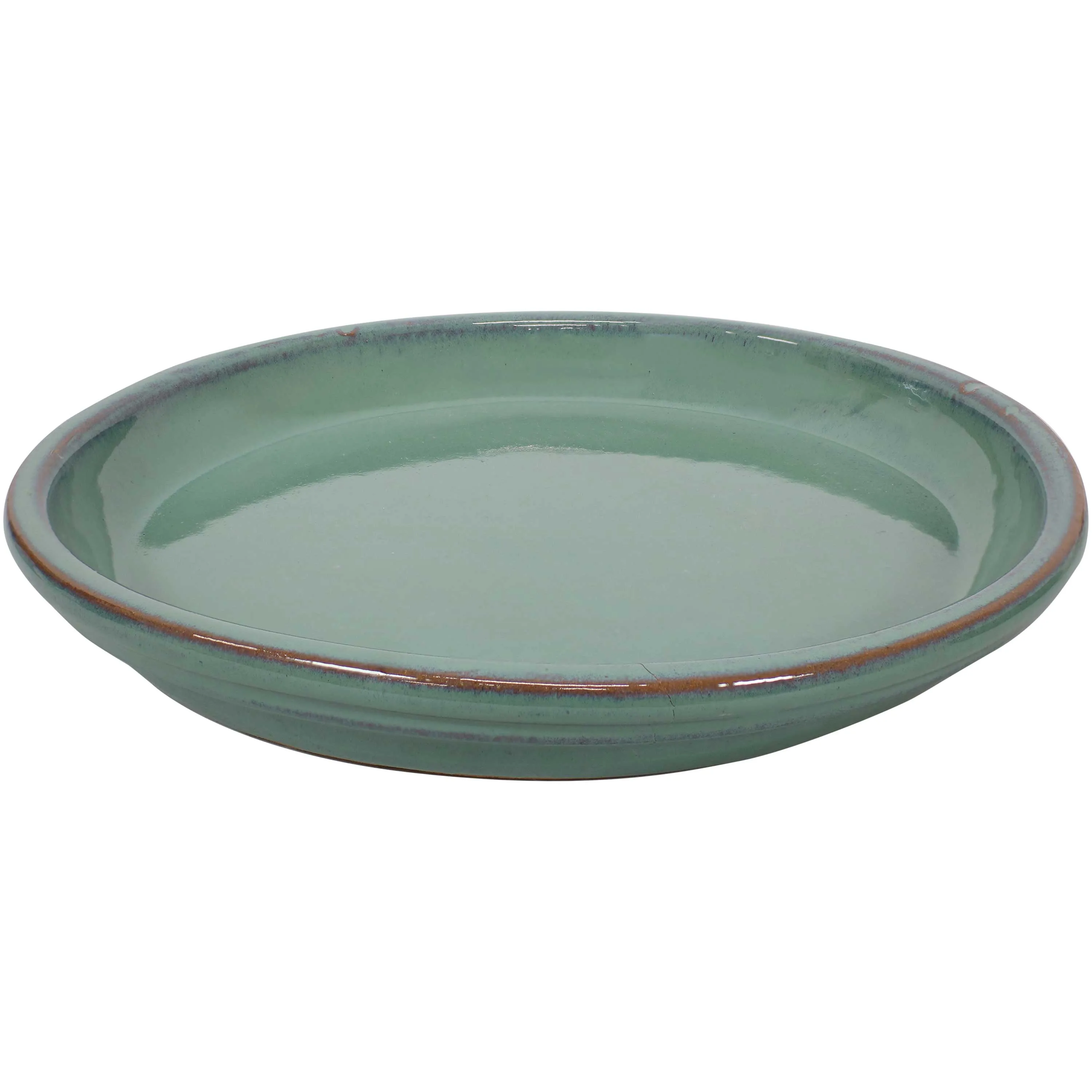 Sunnydaze Set of 4 Glazed Ceramic Planter Saucers