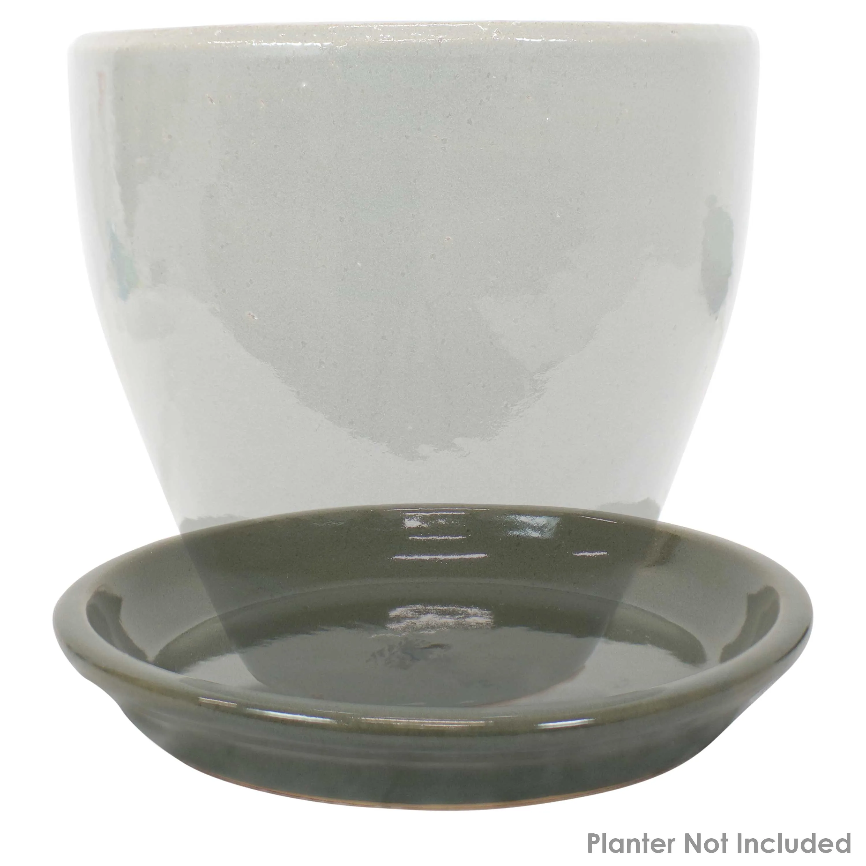 Sunnydaze Set of 4 Glazed Ceramic Planter Saucers