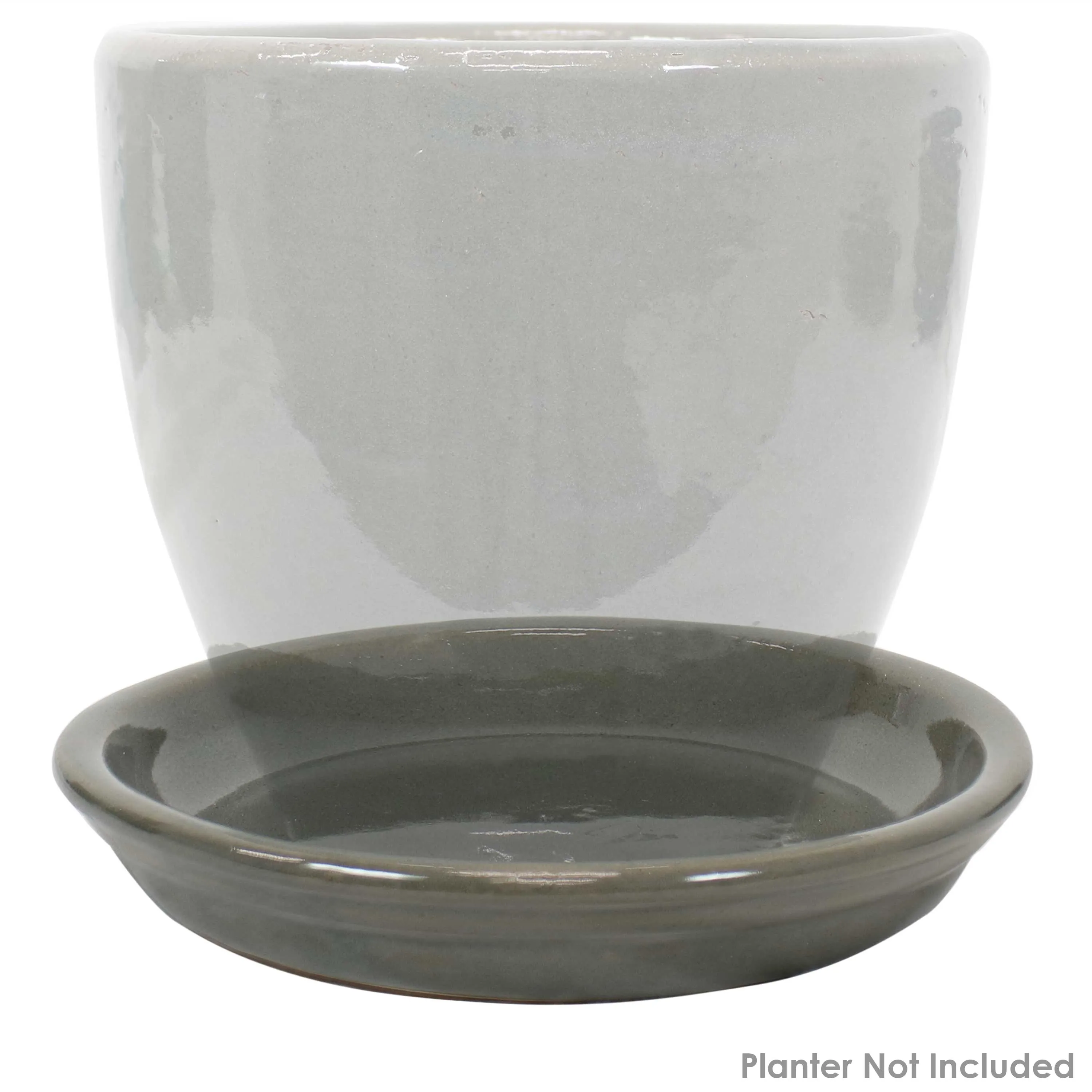 Sunnydaze Set of 4 Glazed Ceramic Planter Saucers