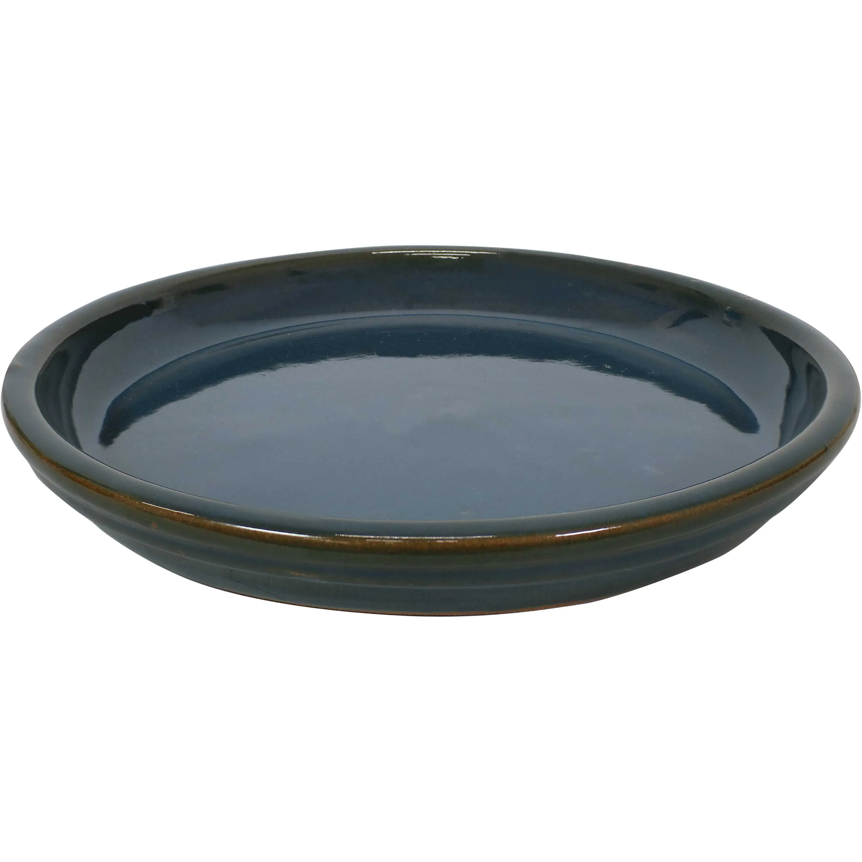 Sunnydaze Set of 4 Glazed Ceramic Planter Saucers