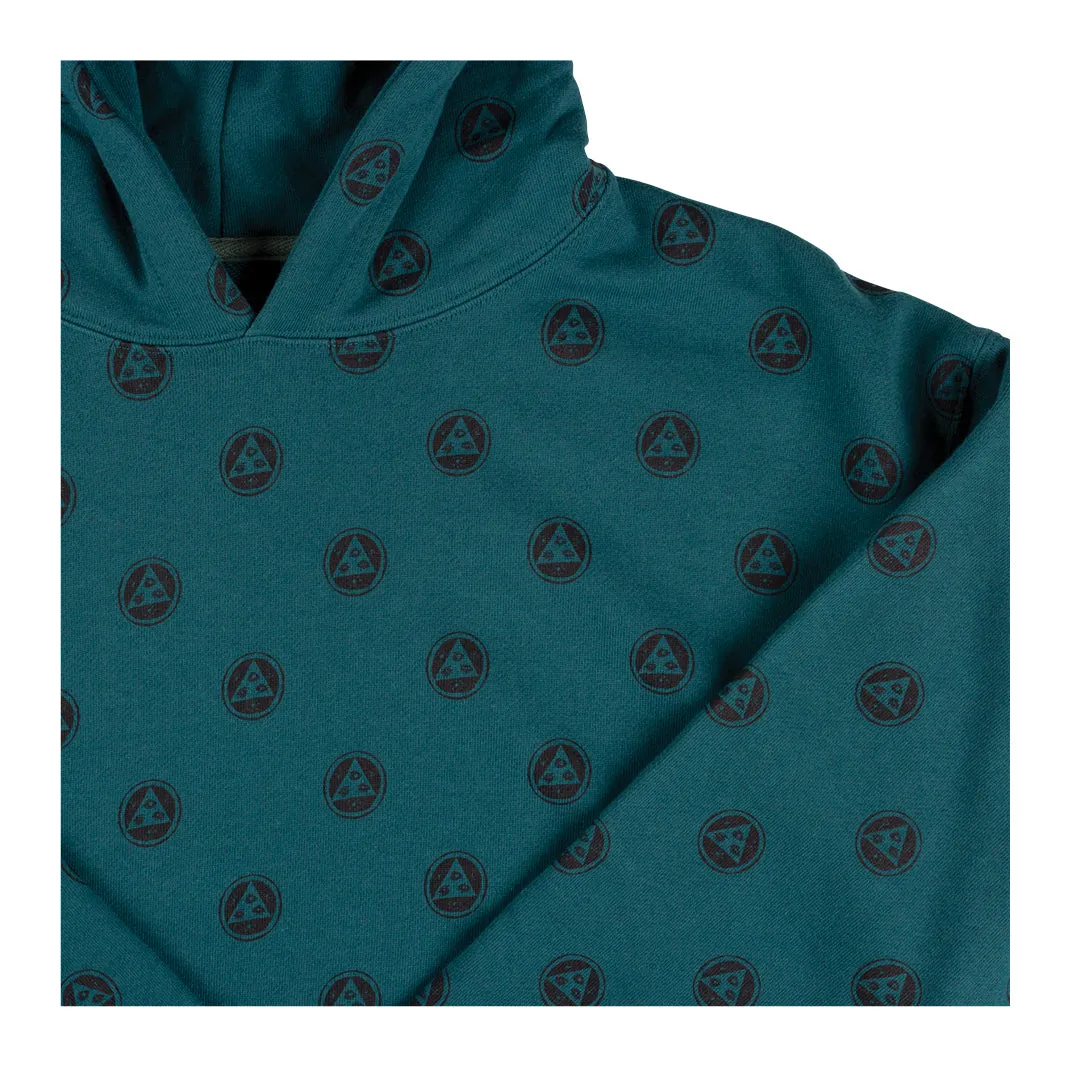 Tali-Dot Pullover Hoodie - Dusty Teal/Black