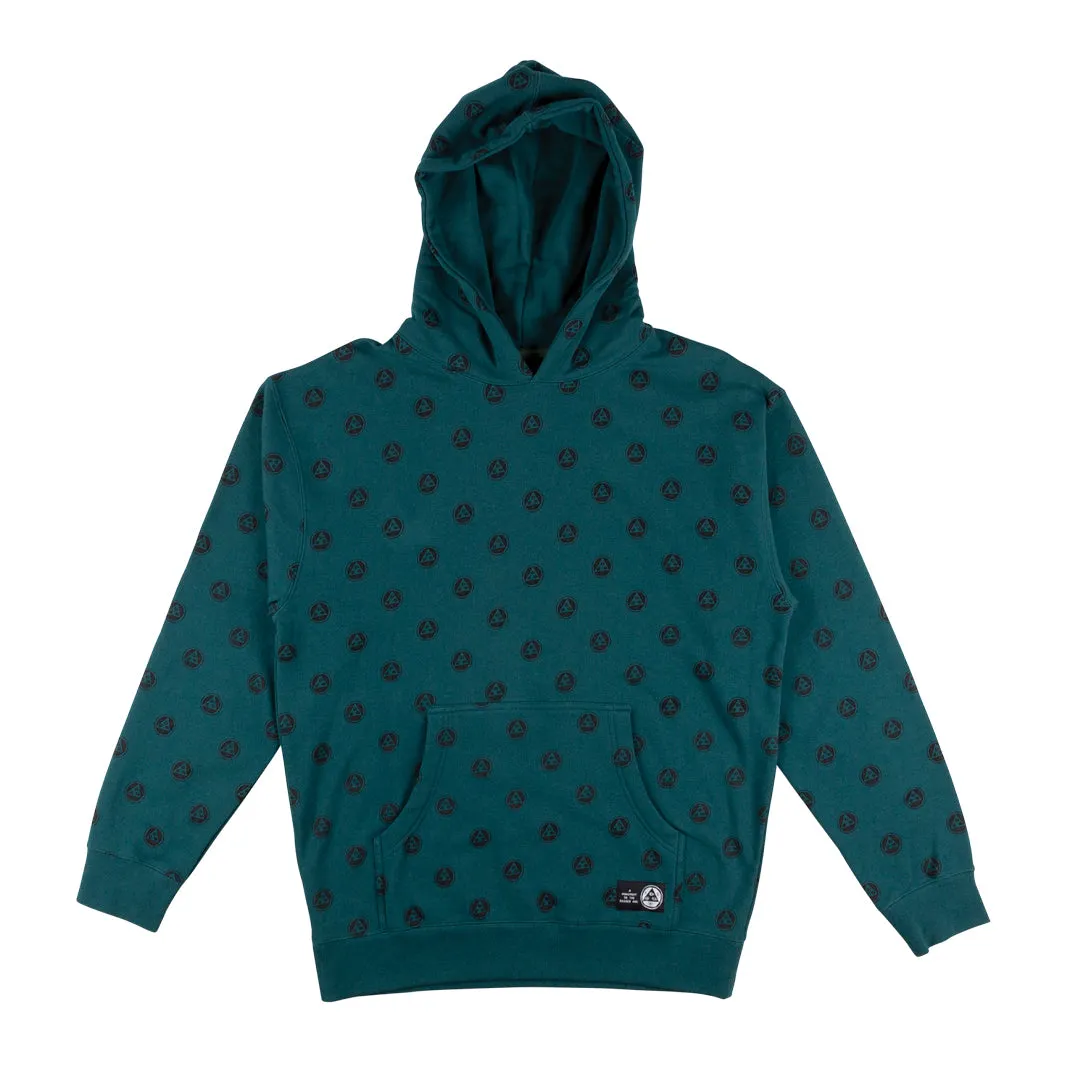 Tali-Dot Pullover Hoodie - Dusty Teal/Black