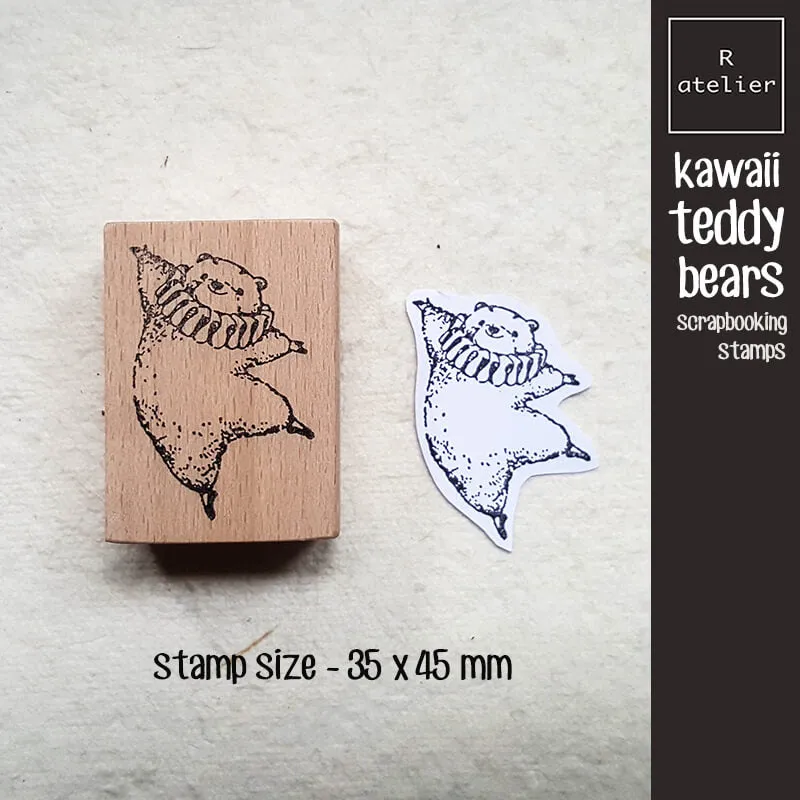 teddy bear kawaii Scrapbooking Wooden Stamp