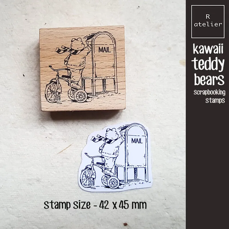 teddy bear kawaii Scrapbooking Wooden Stamp