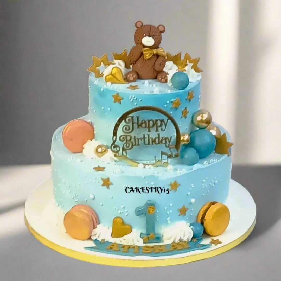 Teddy Blue 3kg Birthday Cake