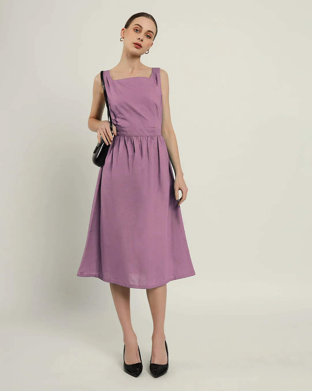 The Mihara Purple Swirl Cotton Dress