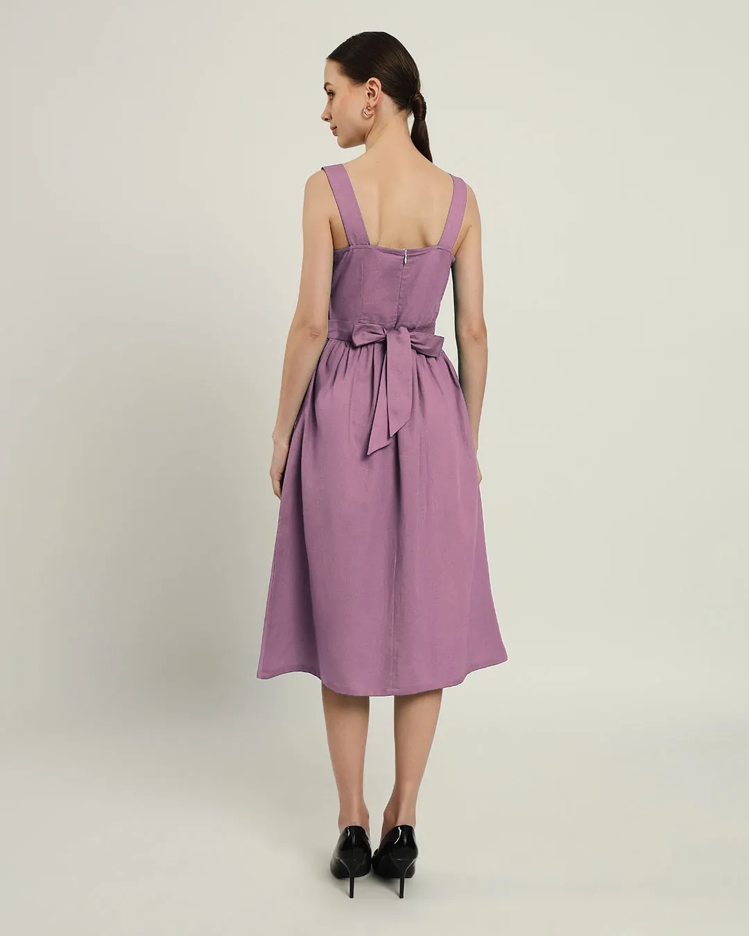 The Mihara Purple Swirl Cotton Dress