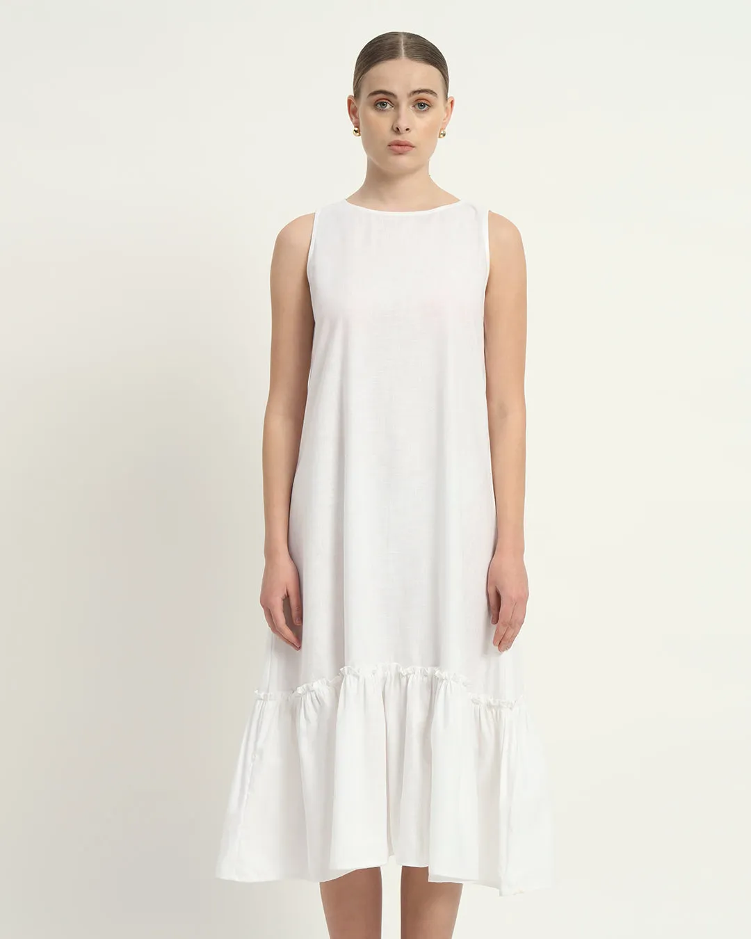 The Millis Daisy White Linen Dress