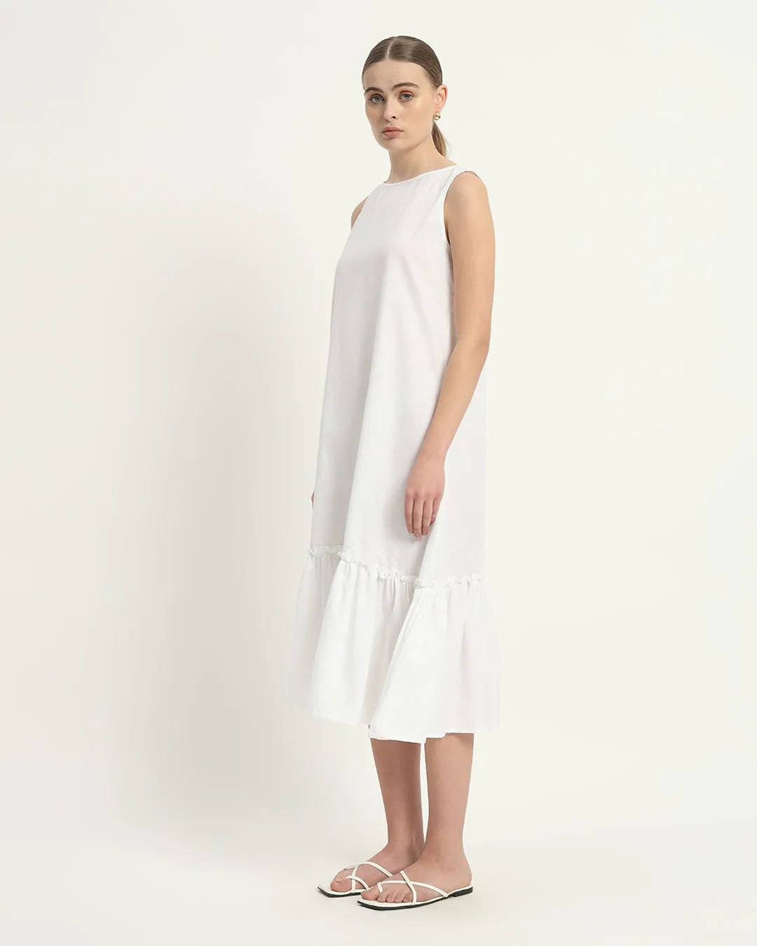 The Millis Daisy White Linen Dress