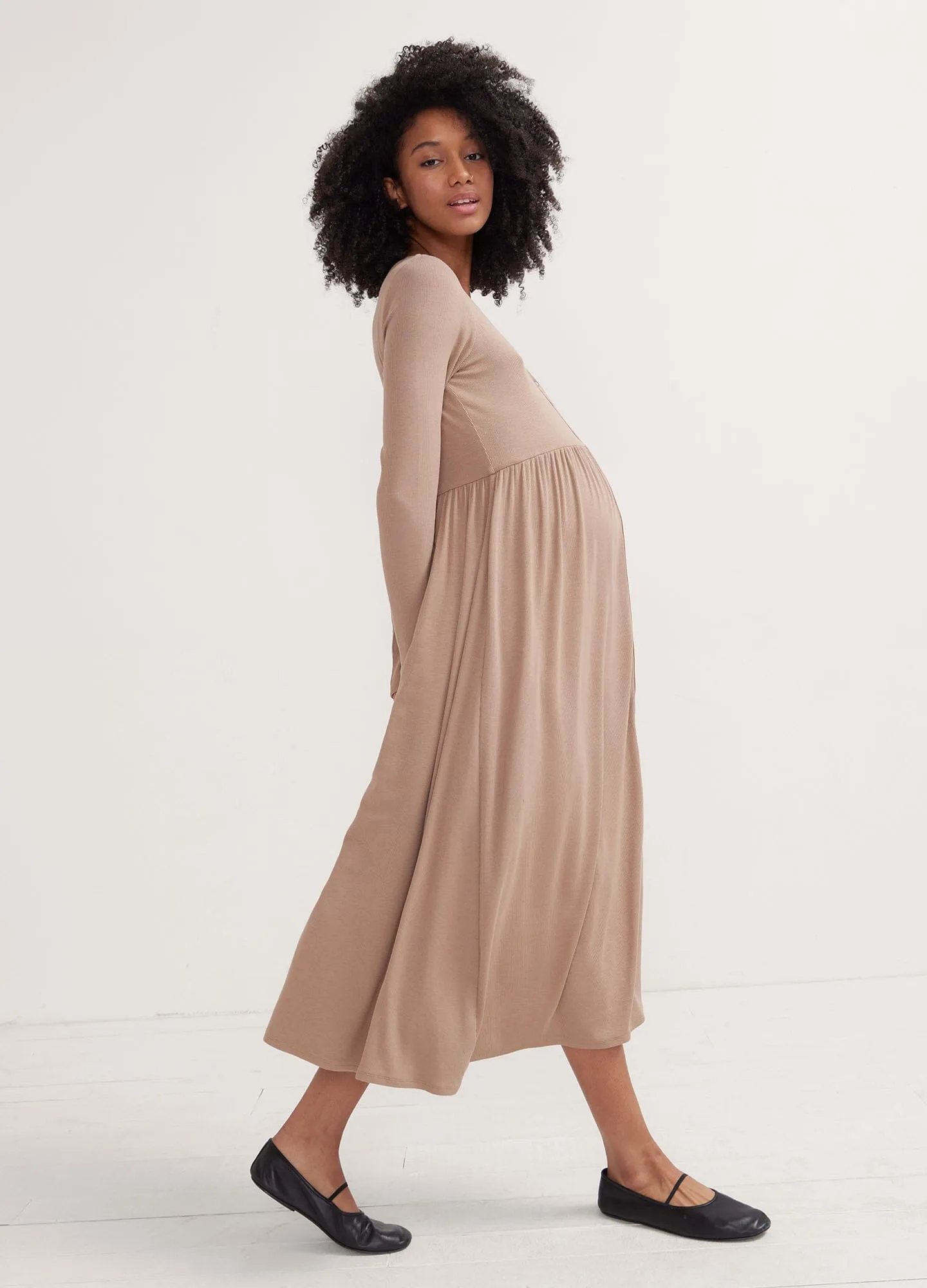 The Softest Rib Nursing Dress