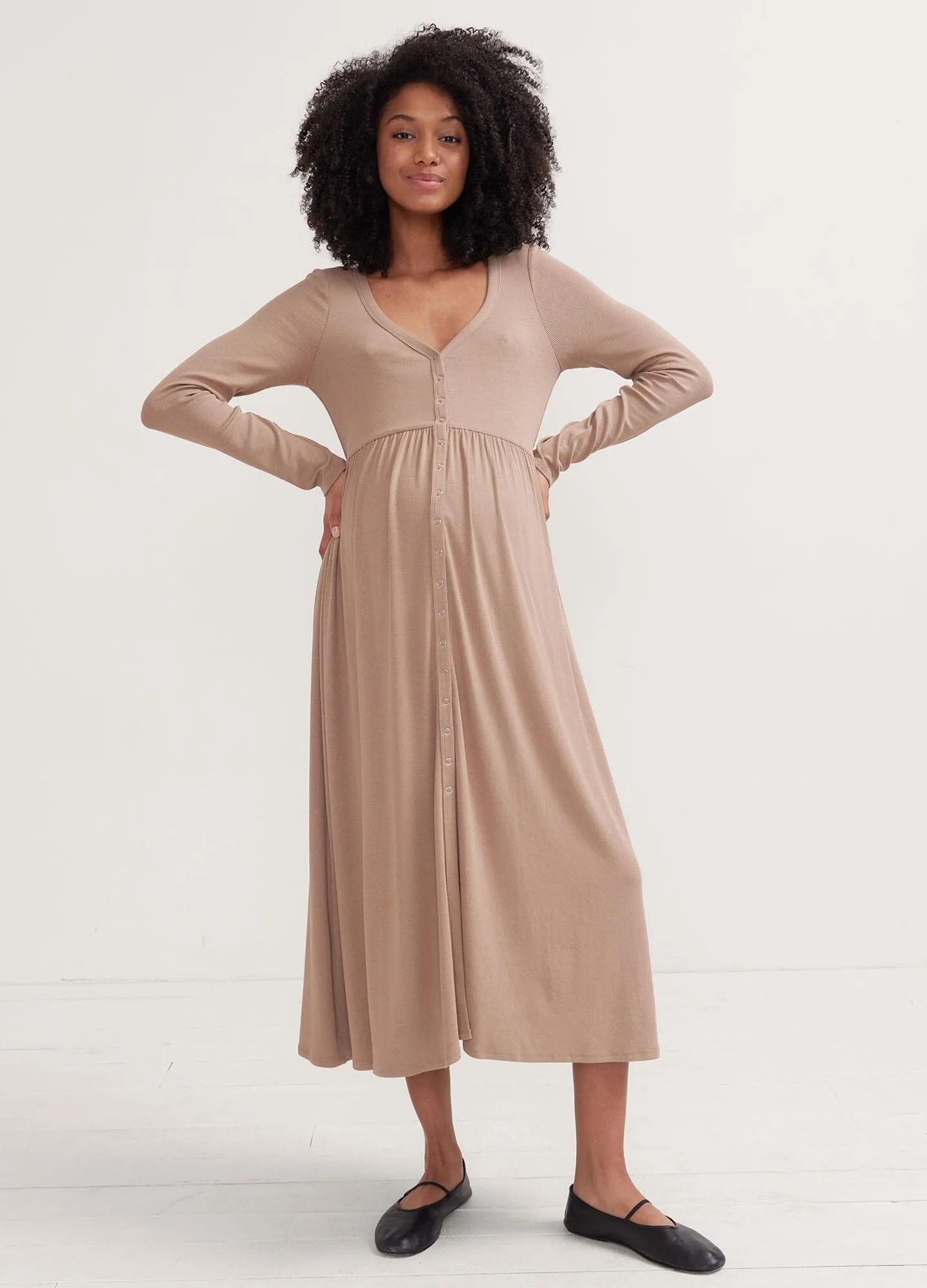 The Softest Rib Nursing Dress