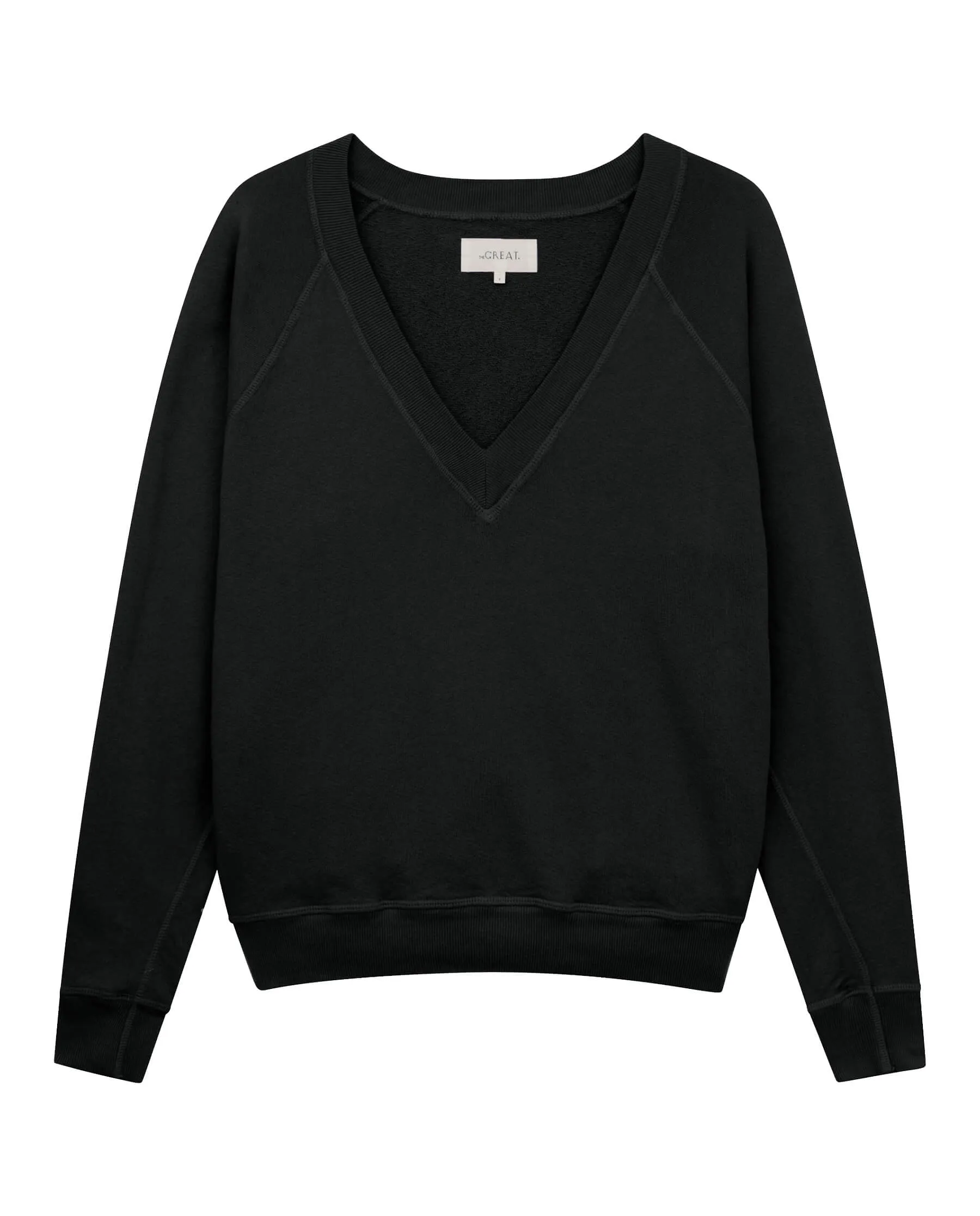 The V-Neck Sweatshirt. -- Almost Black