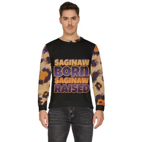 Tiger Print Unisex Saginaw Born & Raised Velour Sweatshirt