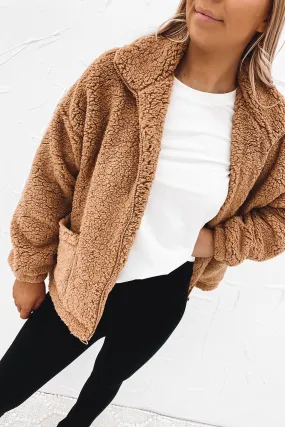 Tilda Teddy Jacket Tan