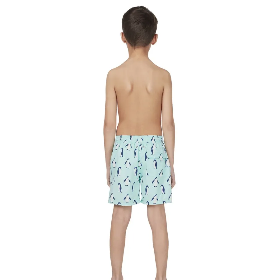 Tom & Teddy Penguin Boys Swim Shorts PENSB-J - Soft Blue