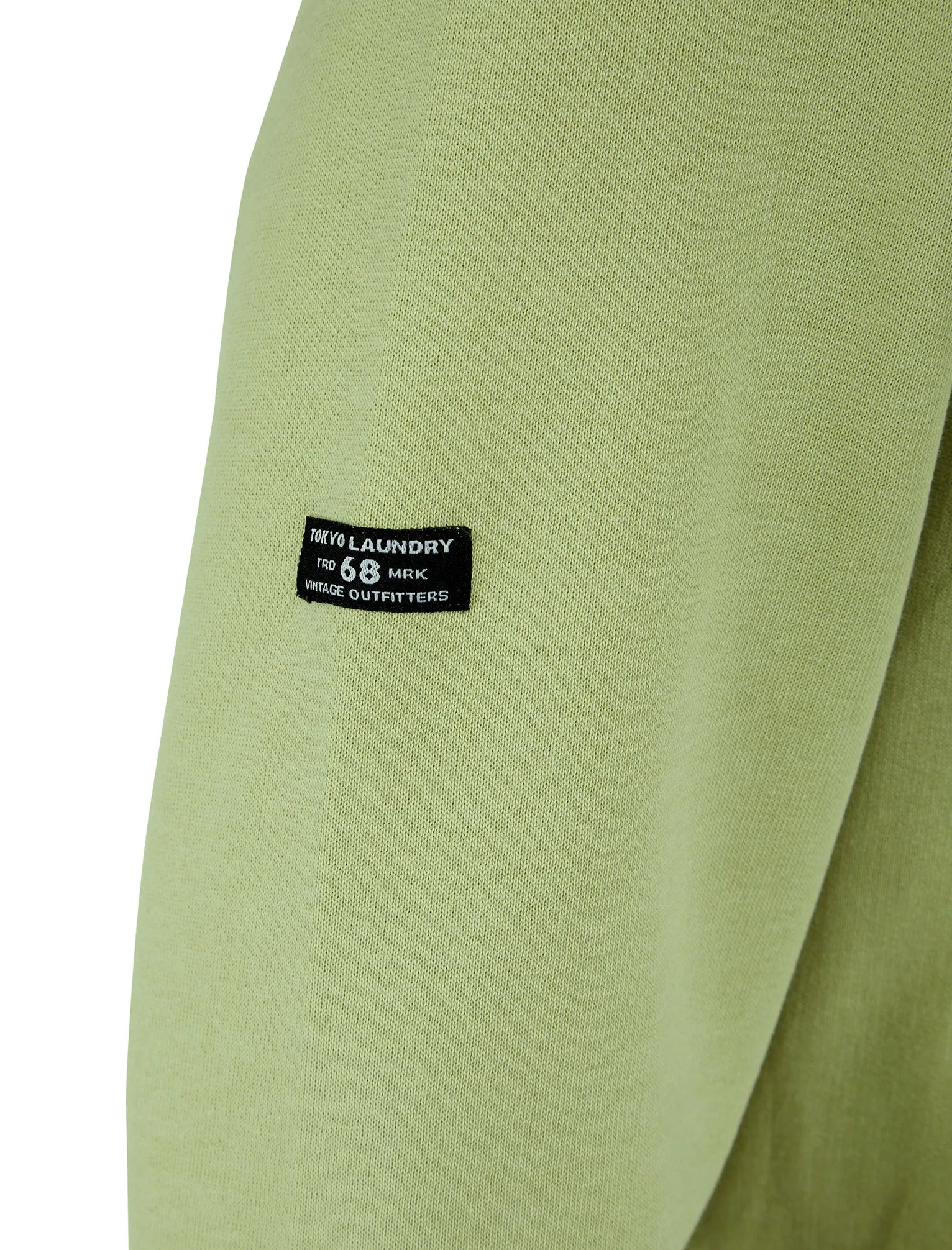 Valence Motif Brushback Fleece Pullover Hoodie in Sage Green - Tokyo Laundry