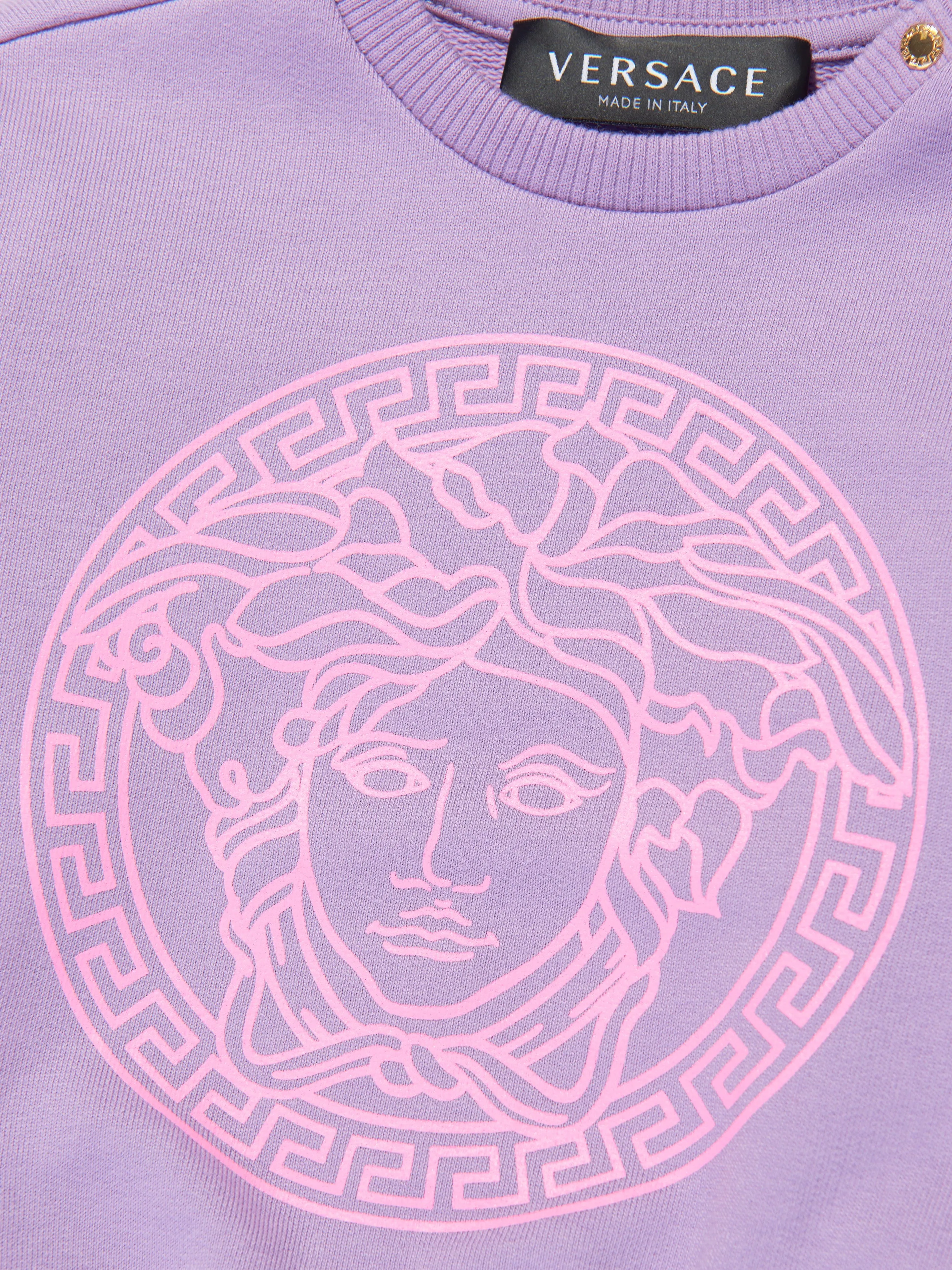 Versace Baby Girls Medusa Logo Sweatshirt in Lilac