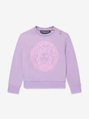 Versace Baby Girls Medusa Logo Sweatshirt in Lilac