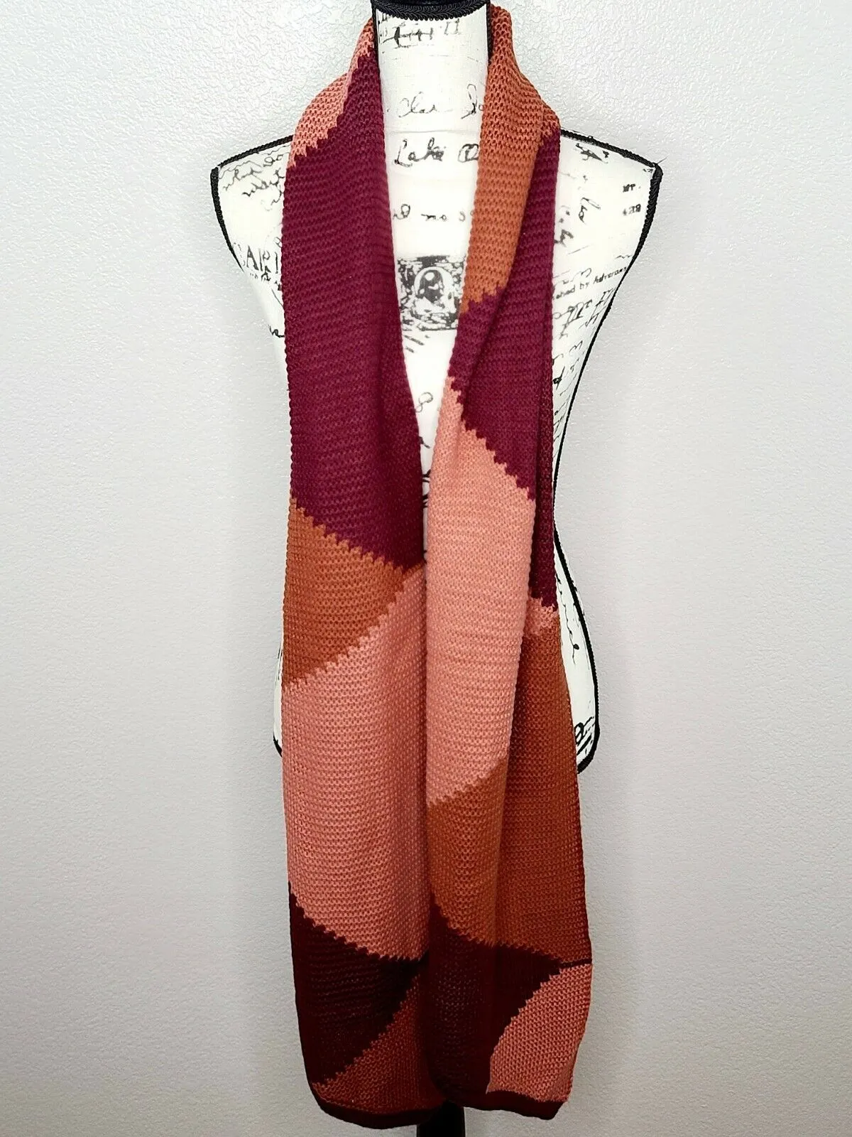 Vince Camuto Women's Ruby Red Wine Chunky Knit Wrap Scarf