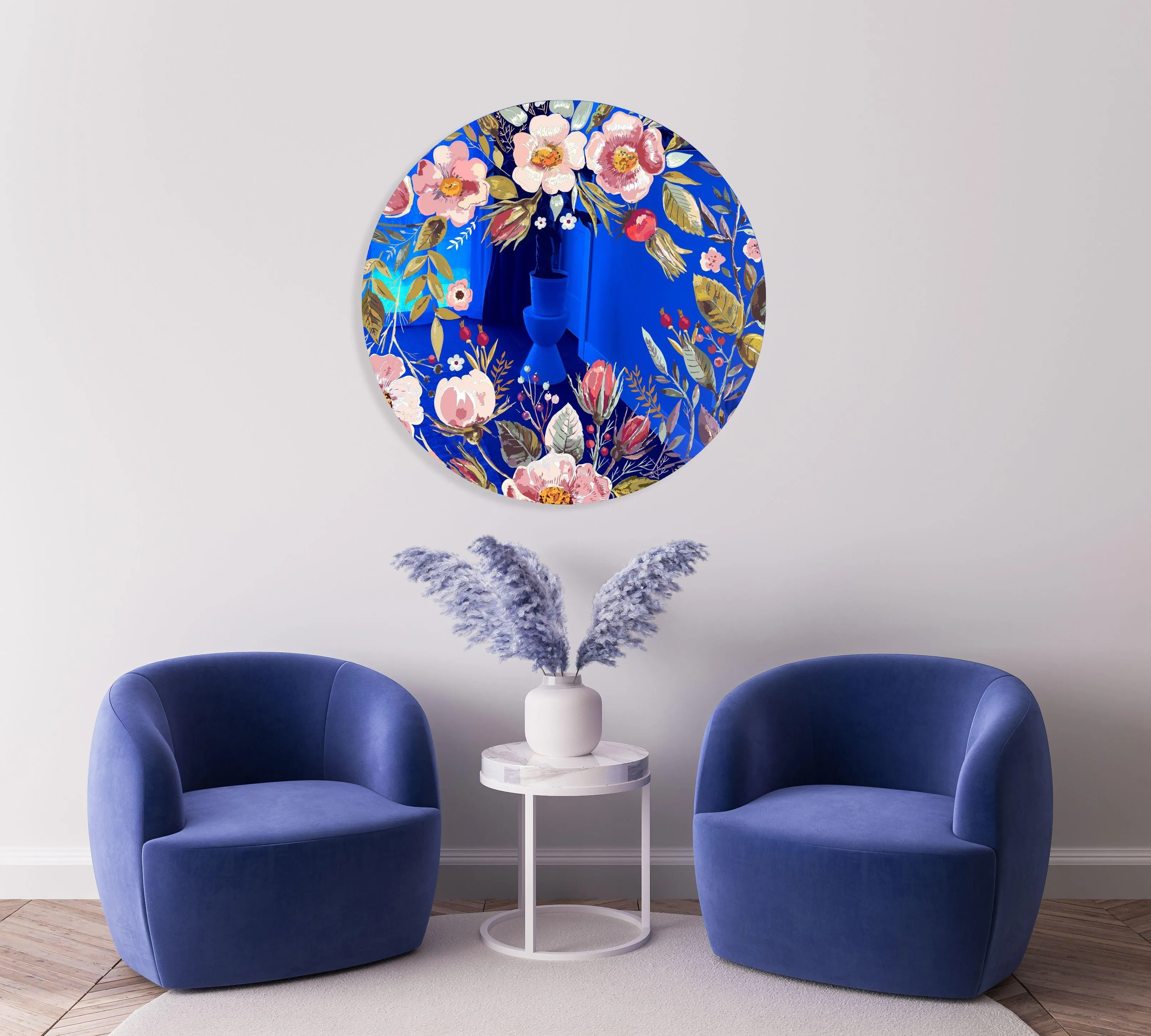 Vintage Berries Mural Printed Mirror Acrylic Circles