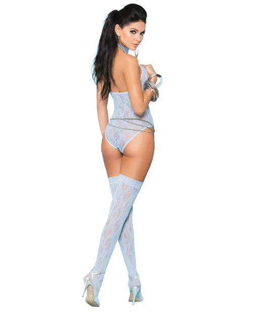 Vivace Cupless Lace Teddy W-stockings Baby Blue O-s