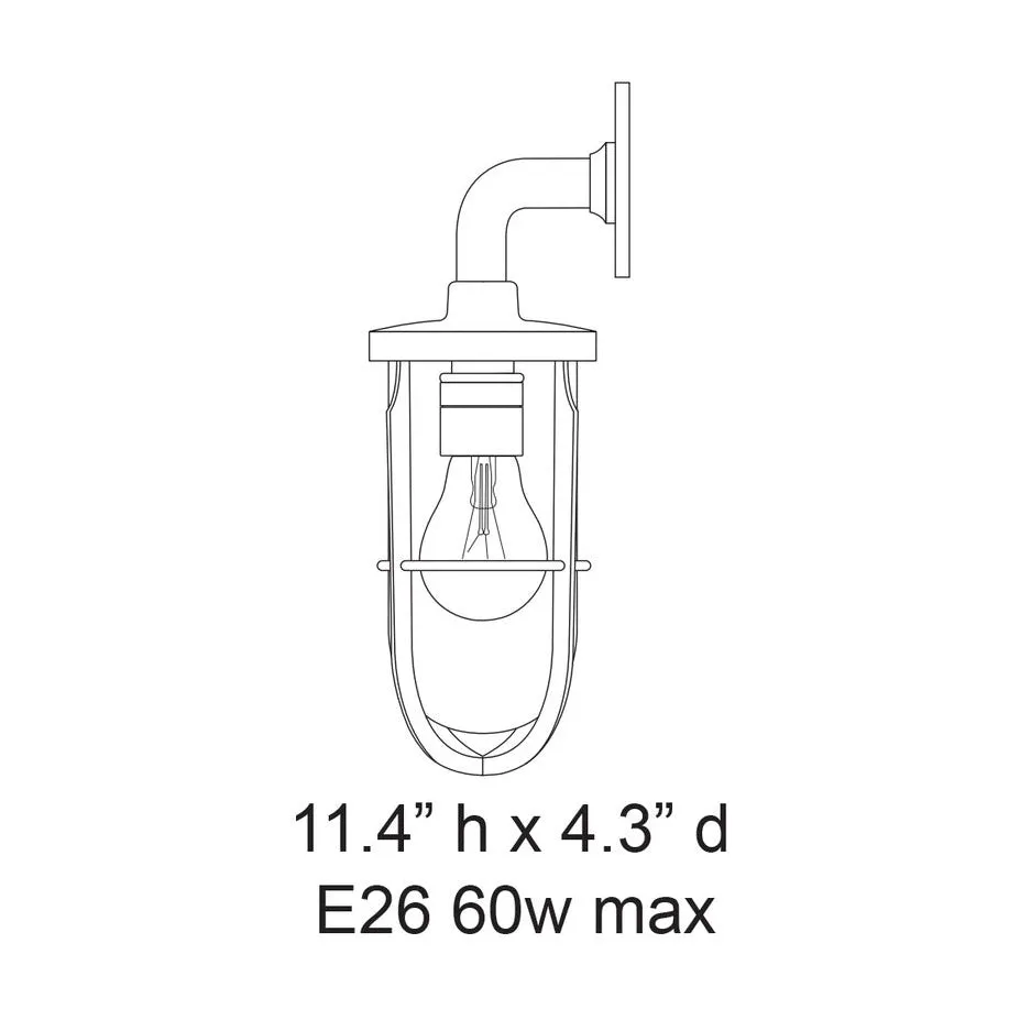 Weatherproof Ships Well Glass Wall Light