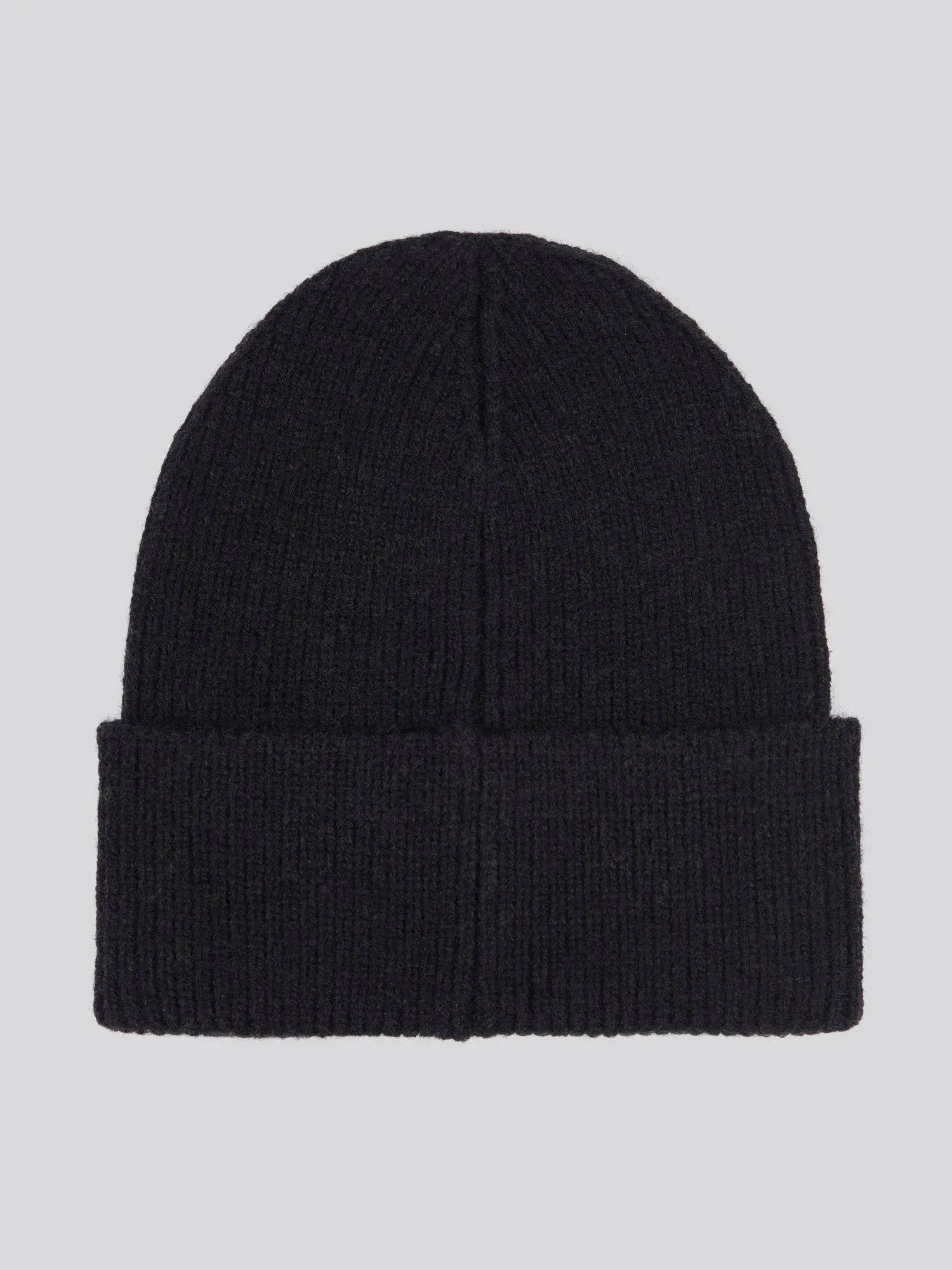 Womens Double Horsemen Knit Beanie in Black