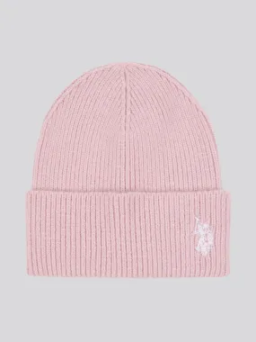 Womens Double Horsemen Knit Beanie in Bleached Mauve