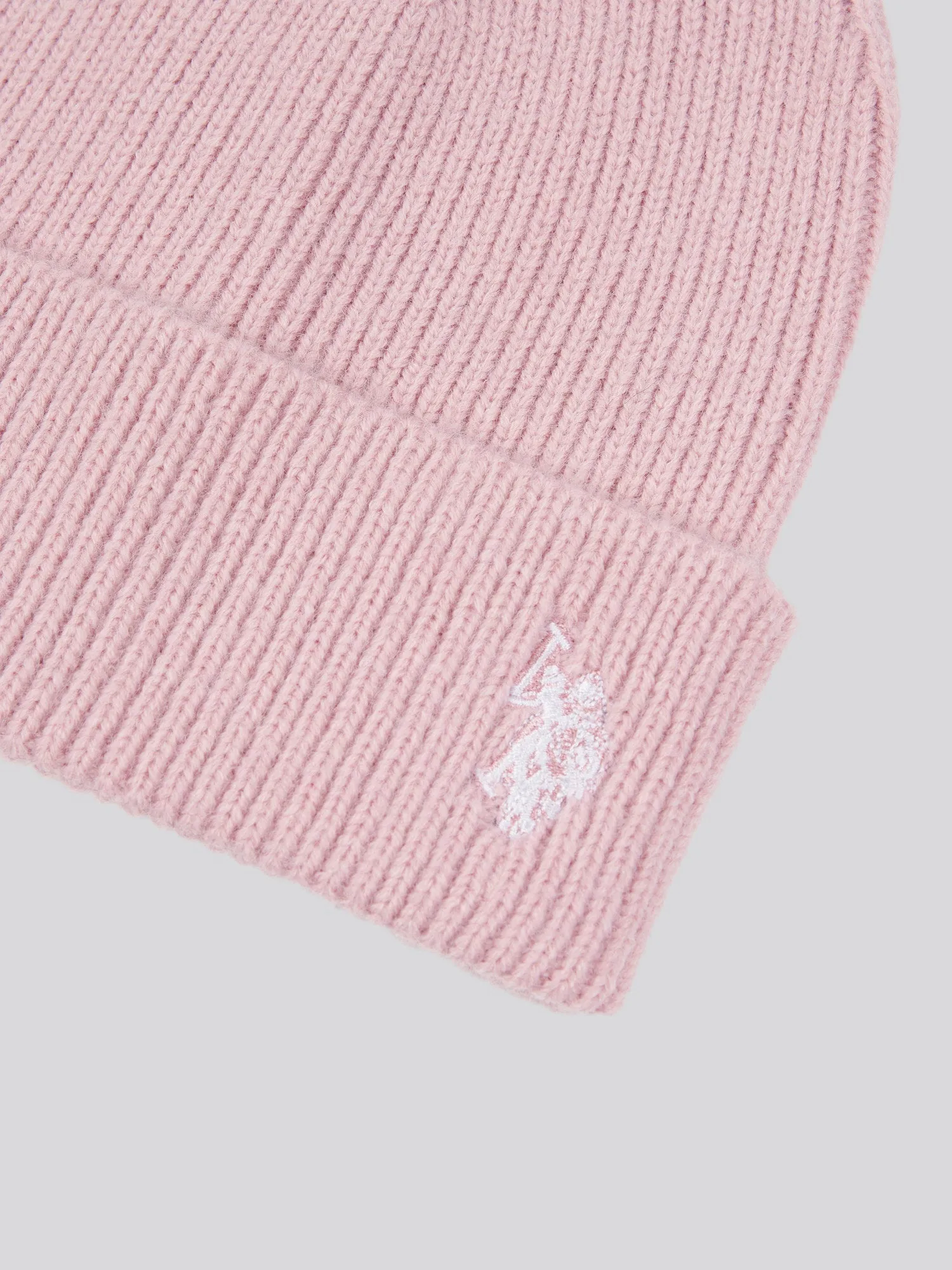 Womens Double Horsemen Knit Beanie in Bleached Mauve