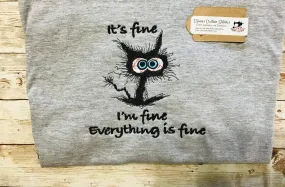 Women’s Everything is Fine Cat Funny Adult  Sweatshirt