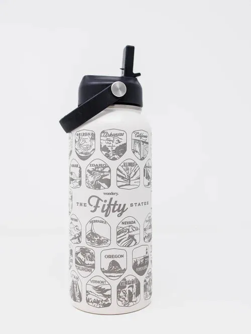 Wondery Outdoors Fifty States Bucket List Water Bottle