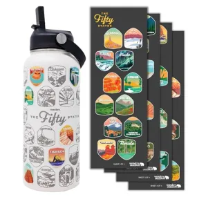 Wondery Outdoors Fifty States Bucket List Water Bottle