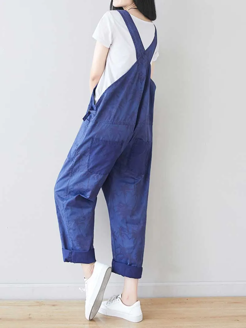 Work Hard Printed Cotton Overall Dungarees