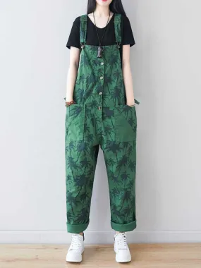 Work Hard Printed Cotton Overall Dungarees